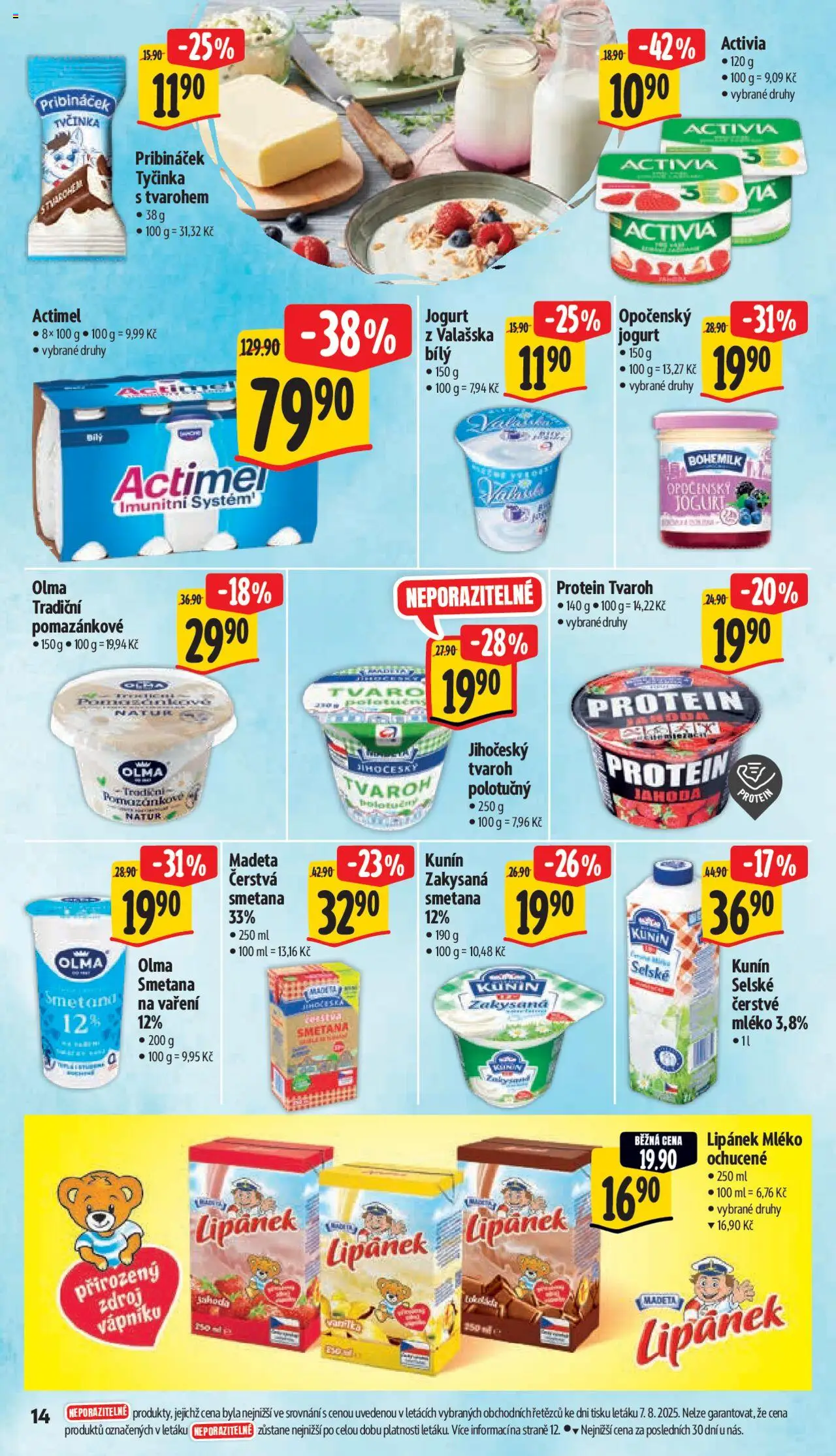 Albert leták - Supermarket od 13.08.2025 | Strana: 21 | Produkty: Mléko, Jogurt, Smetana, Pribináček