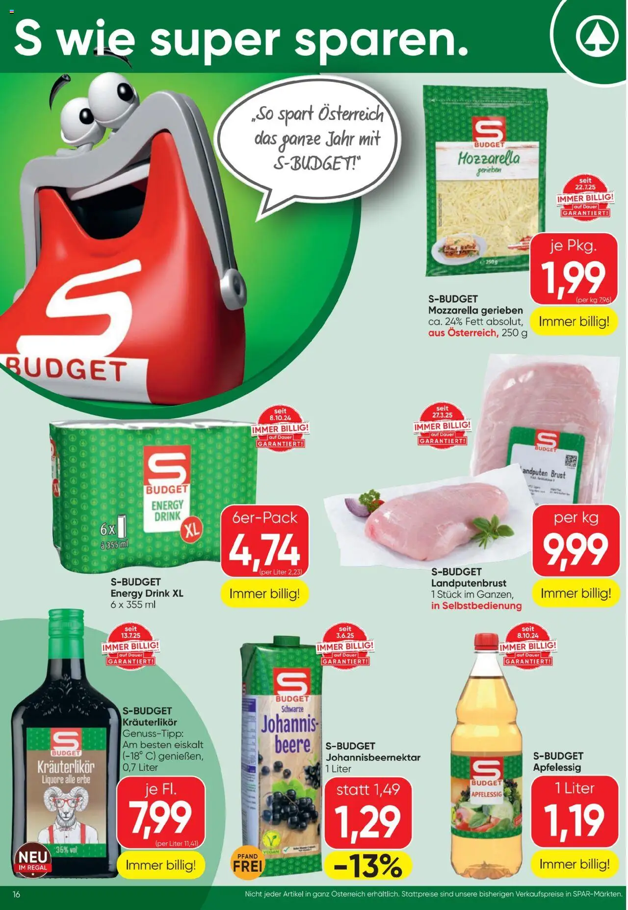 Spar Flugblatt gültig ab 11.09.2025 | Seite: 16 | Produkte: Regal