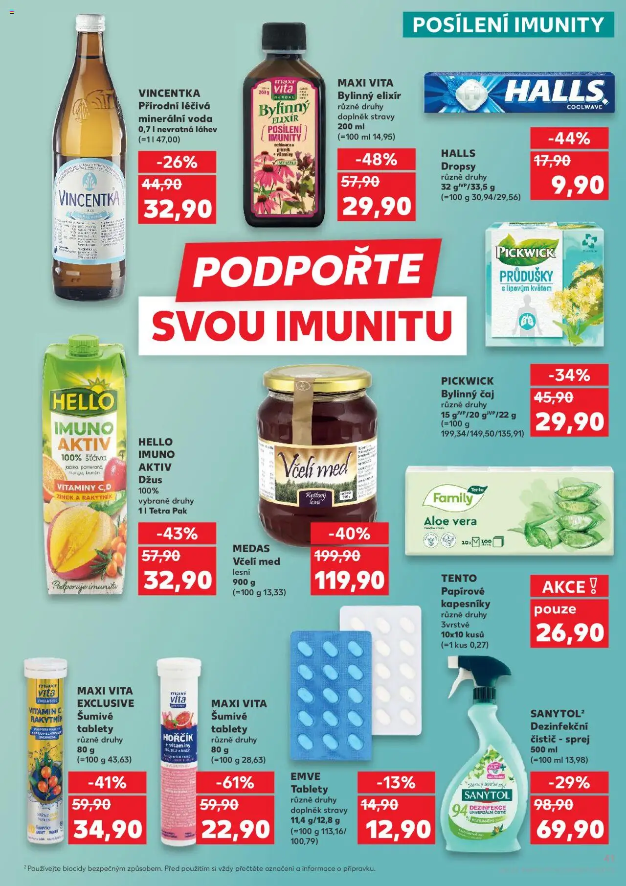Kaufland leták od 24.09.2025 | Strana: 41 | Produkty: Voda, Hořčík, Čaj, Med