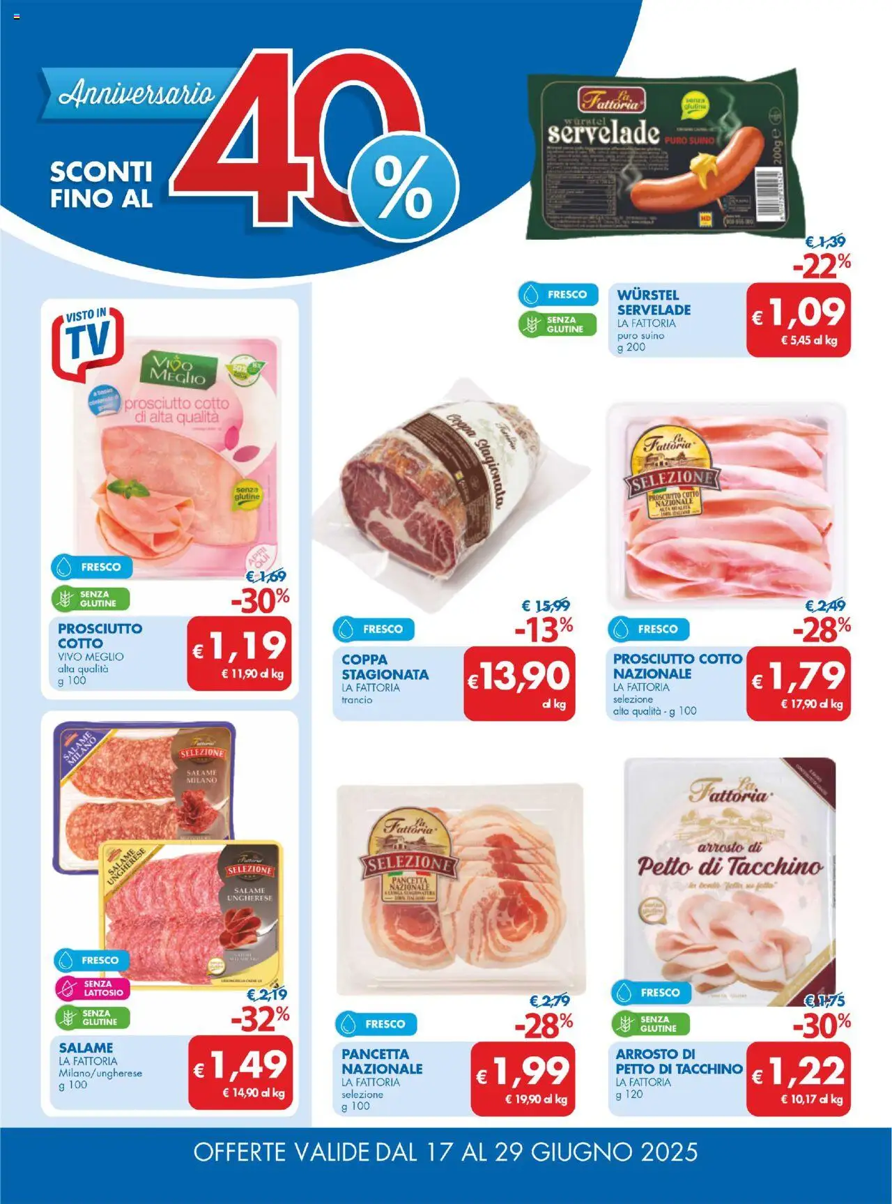 Volantino MD Discount del 17.06.2025 | Pagina: 3 | Prodotti: Prosciutto Cotto, Salame, Tacchino, Wurstel