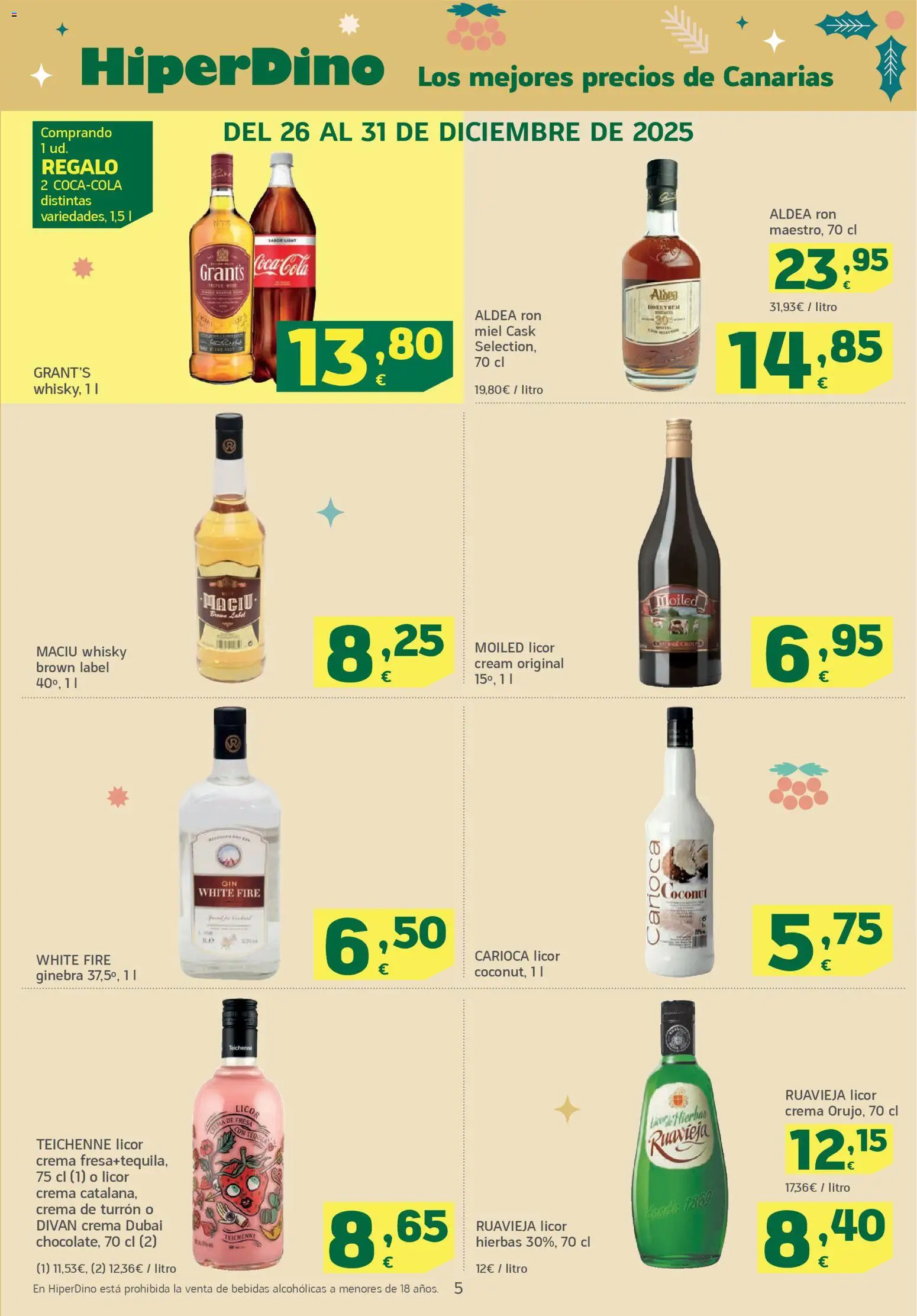HiperDino folleto │ válido desde el 26.12.2025 | Página: 5 | Productos: Ψηφιακή κάμερα, Licor, Ron, Crema
