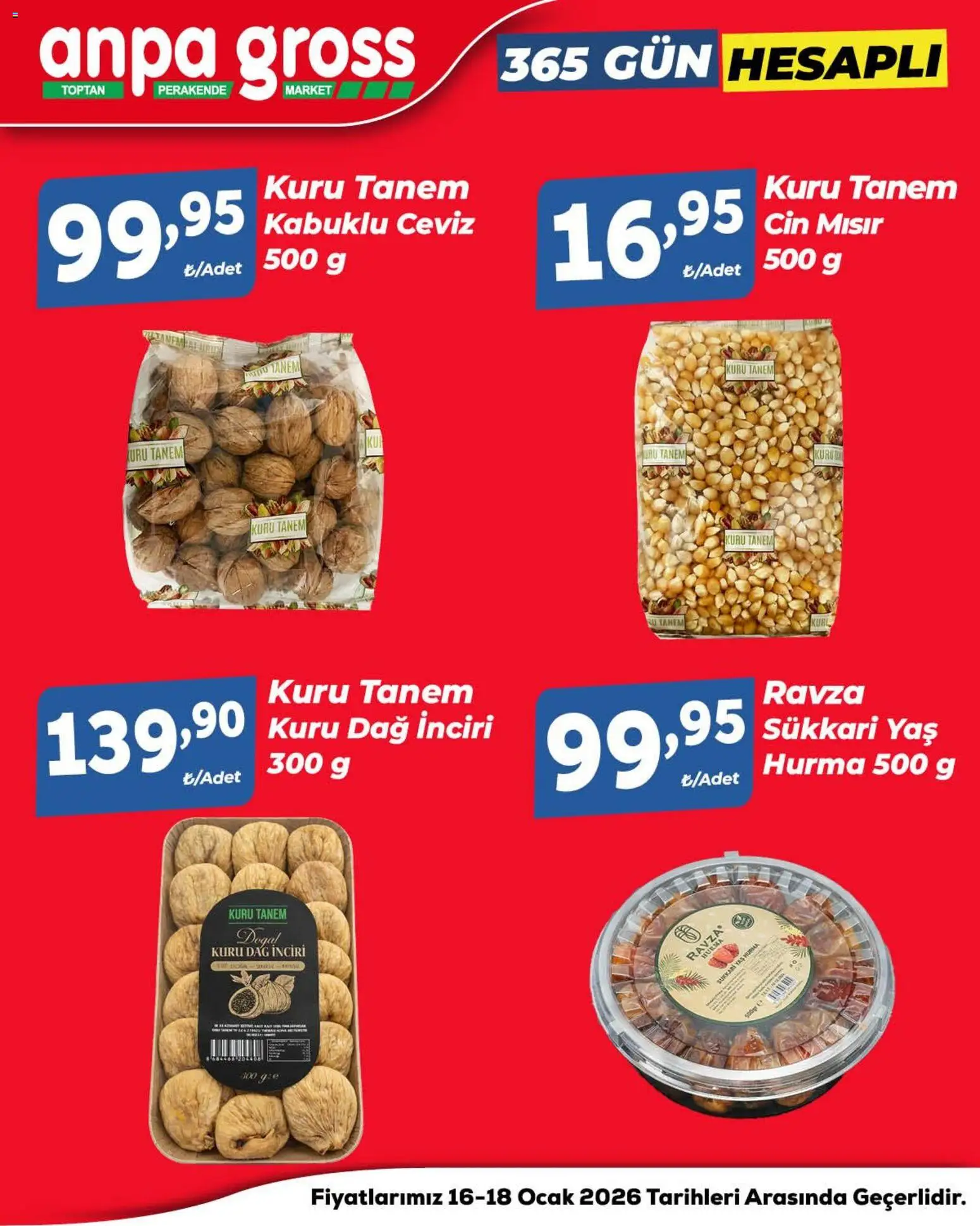 Anpa Gross Hafta Sonu Fırsatları - 16.01.2026 tarihinden itibaren geçerlidir | Sayfa: 8 | Ürünler: Cin, Ceviz, Mısır, Ocak