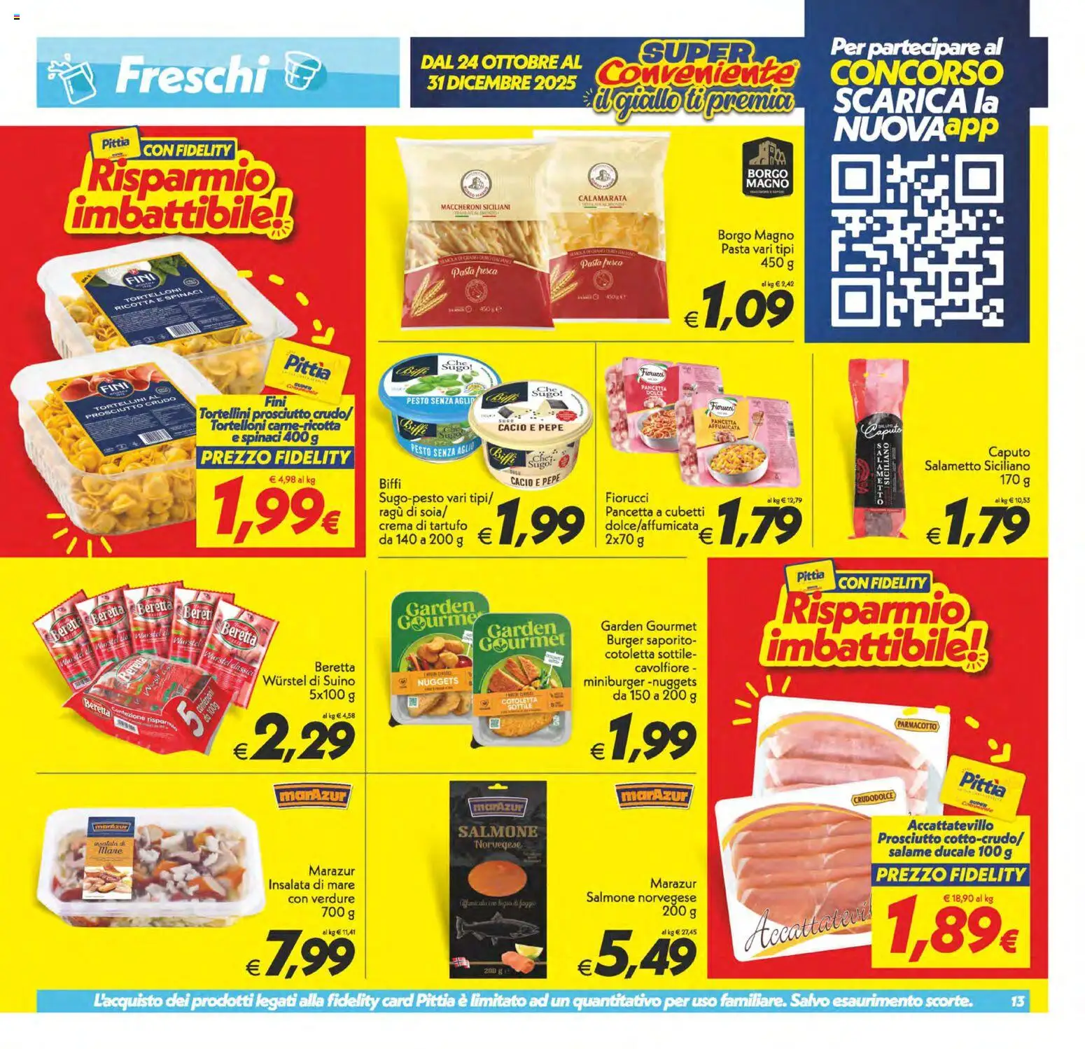 Volantino SuperConveniente del 24.10.2025 | Pagina: 13 | Prodotti: Prosciutto Crudo, Salmone, Nuggets, Cavolfiore