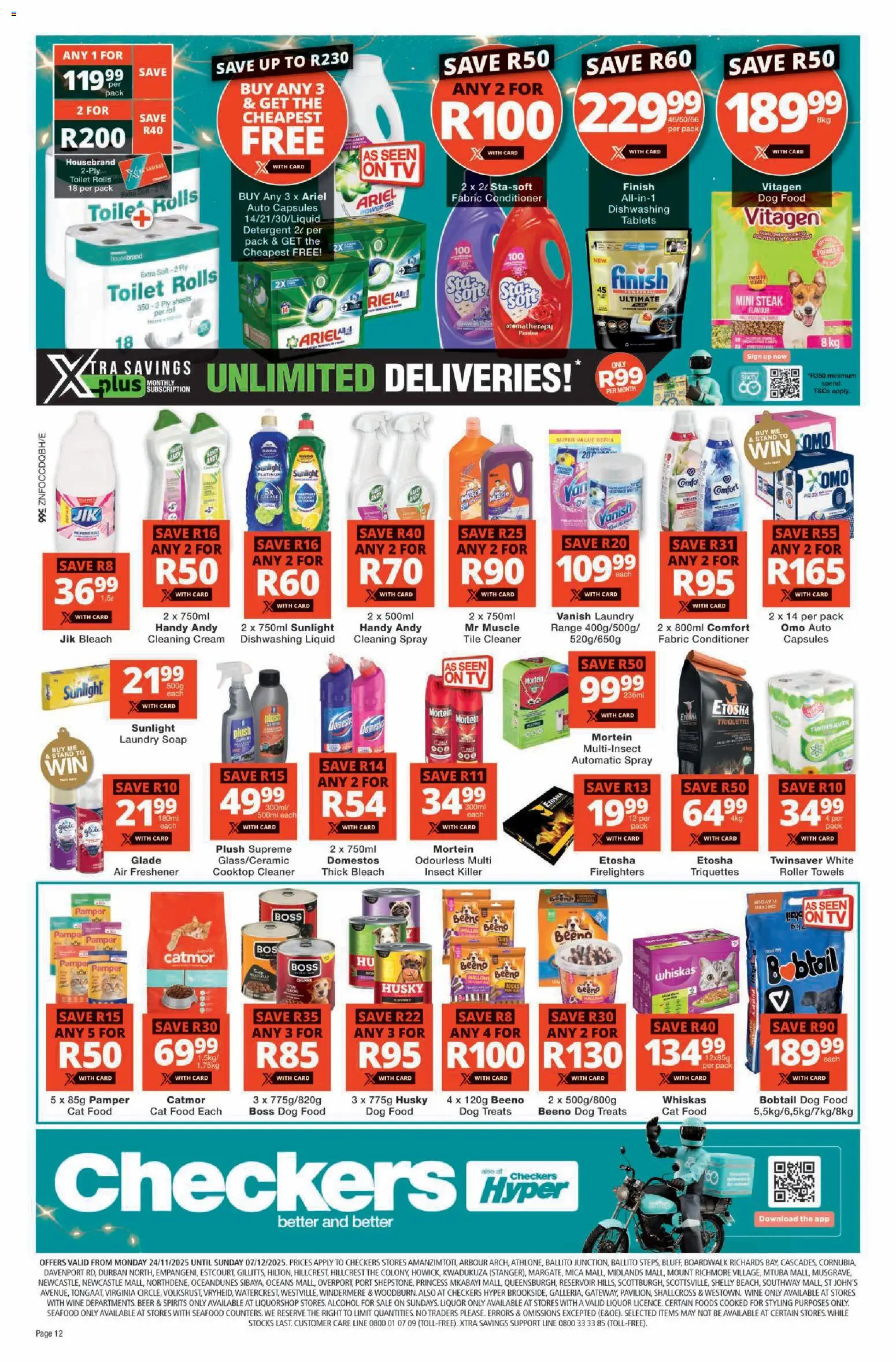 New Checkers catalogue – valid from 23.11.2025 | Page: 12 | Products: Coat, Steak, Air freshener, Dog food