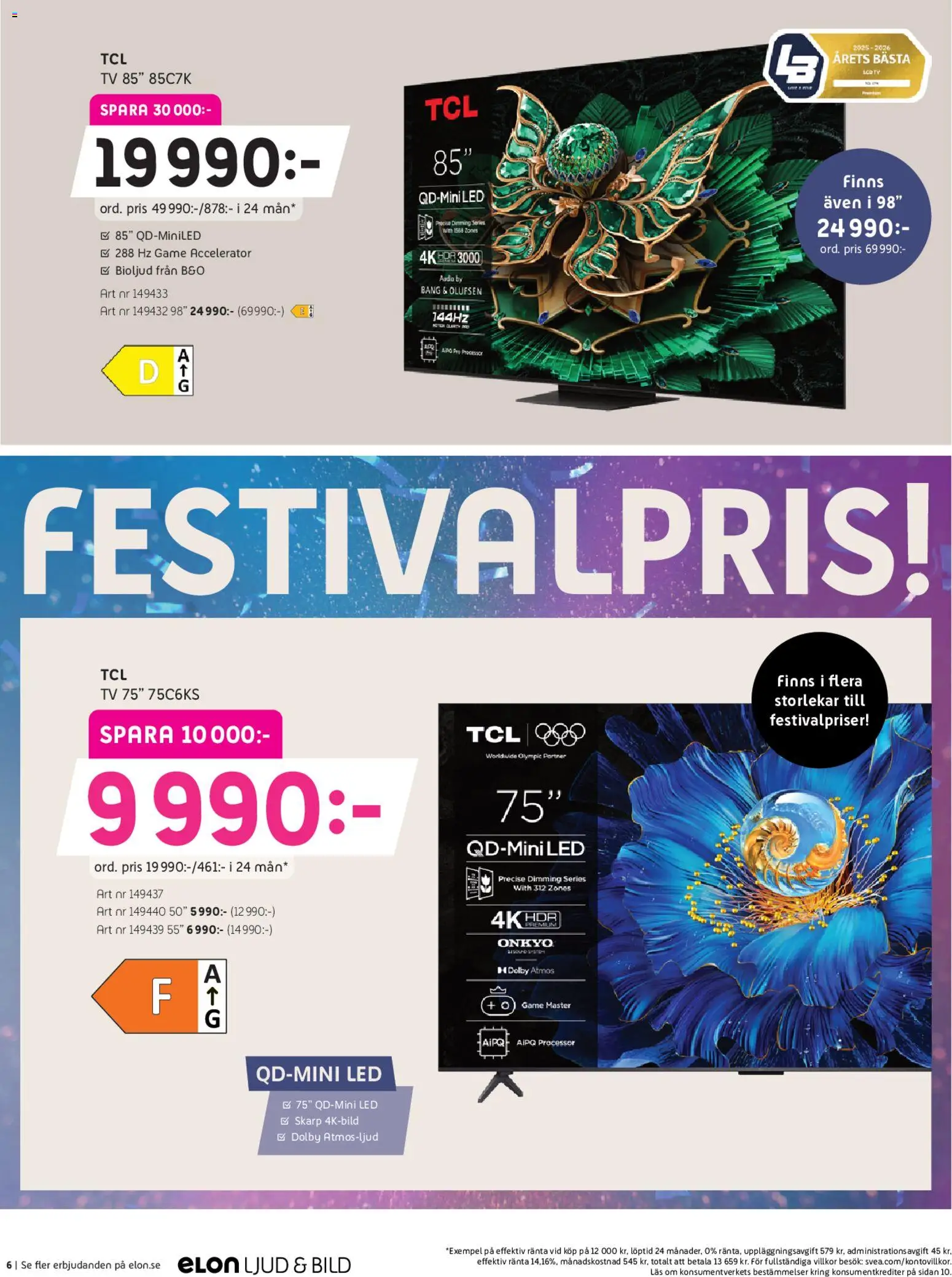 Elon reklamblad aktuell från 09.02.2026 | Sida: 6 | Produkter: Tv