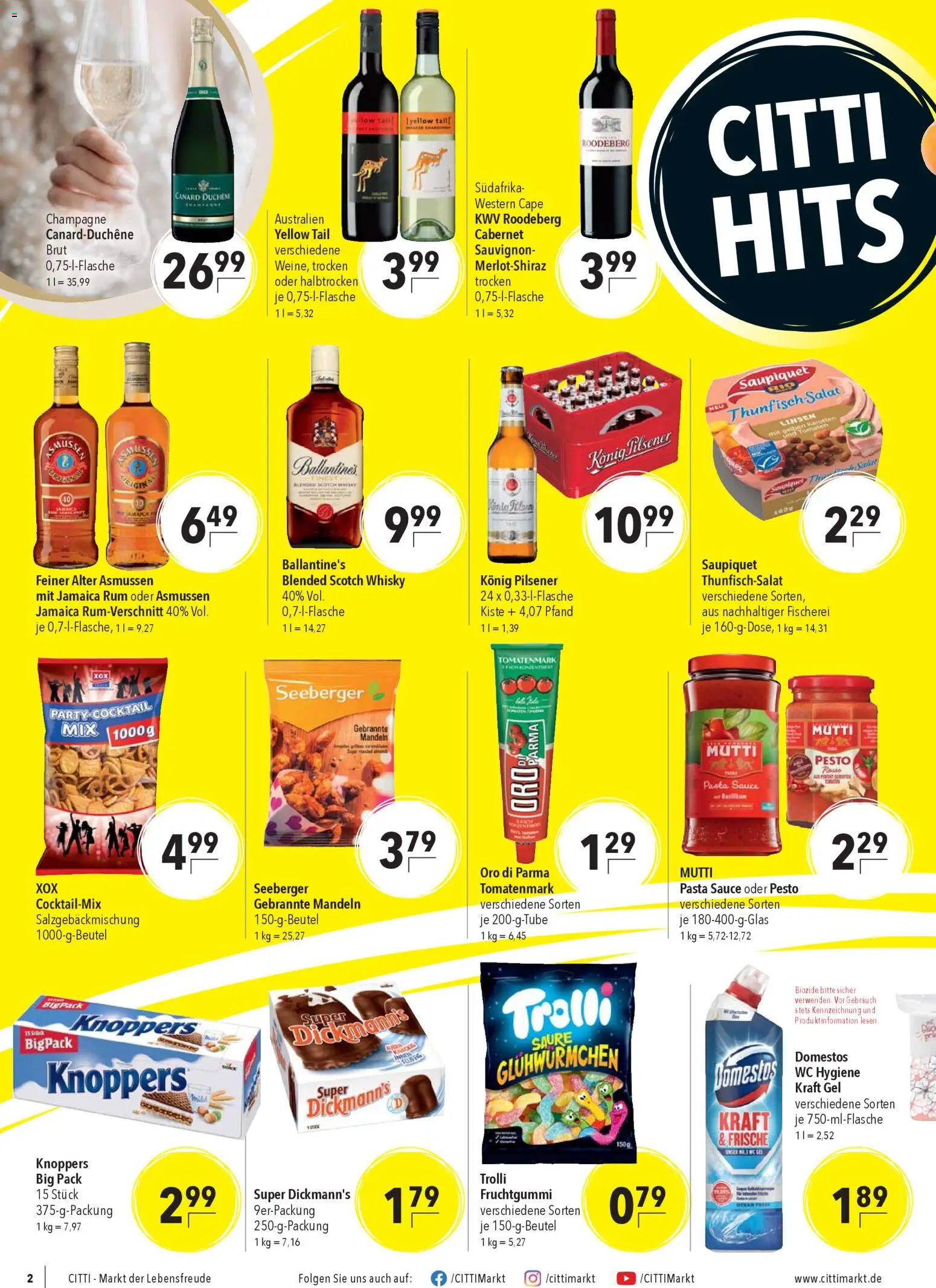 CITTI Markt Prospekt 	 – gültig ab 19.11.2025 | Seite: 2 | Produkte: Mandeln, Oro di parma, Knoppers, Pasta