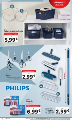 Lidl katalog | vrijedi od 25.08.2025 | Stranica: 40 | Proizvodi: Košara, Baterije, Škare