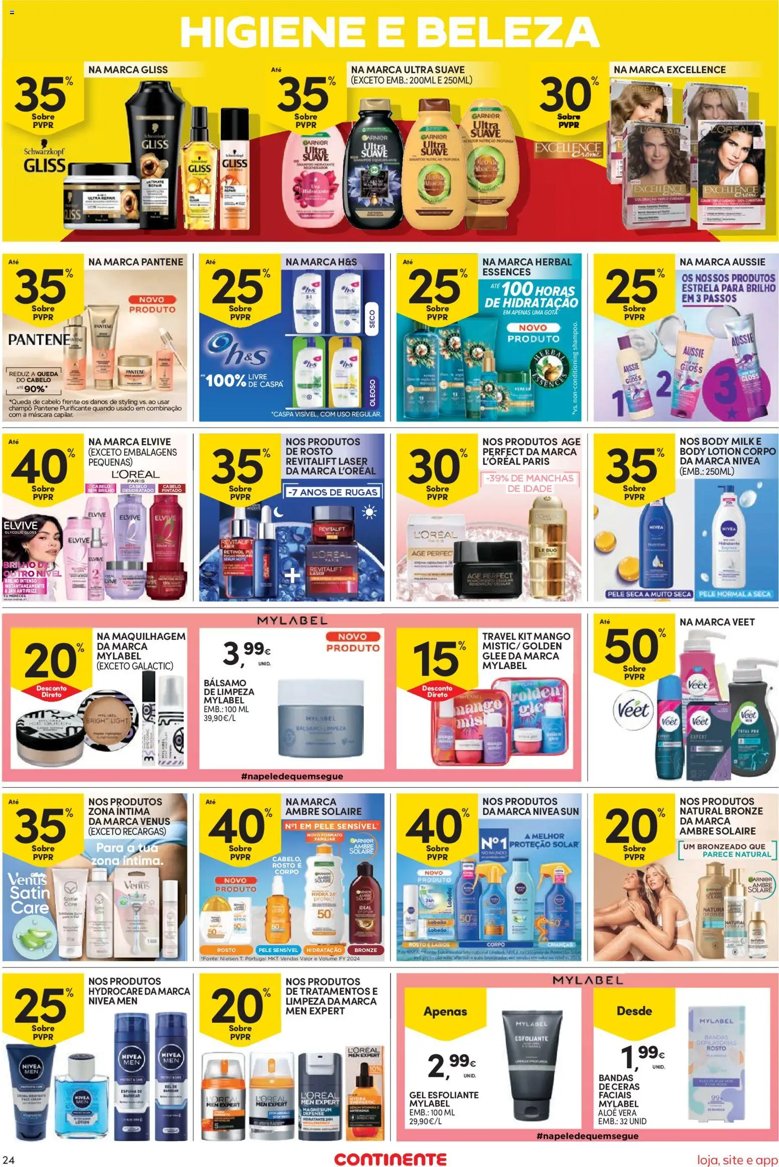 Continente Semanal Continente Bom Dia │ válido de 28.04.2026 | Página: 24 | Produtos: Gloss, Shampoo, Maquilhagem, Creme