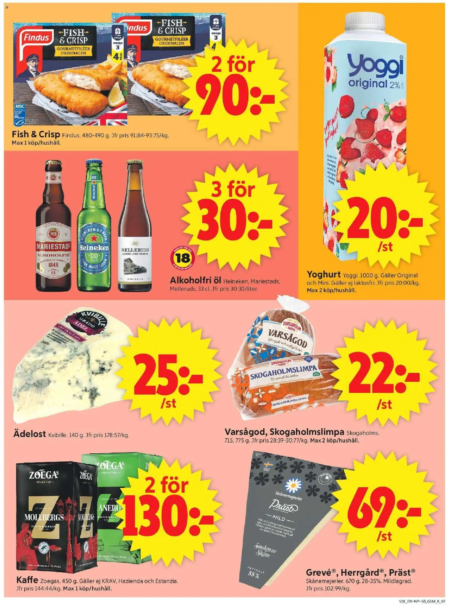 ICA Supermarket reklamblad aktuell från 27.04.2026 | Sida: 9 | Produkter: Galler, Yoghurt, Kaffe, Öl