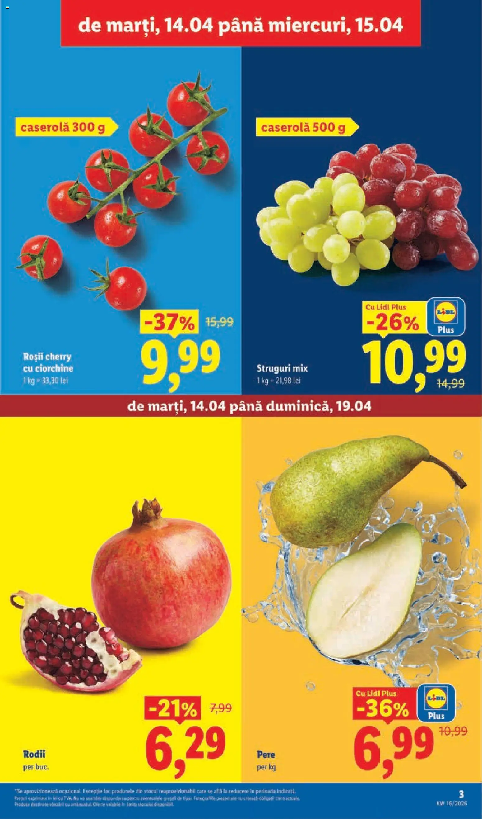 Noul catalog Lidl – valabil de la 14.04.2026 | Pagină: 3 | Produse: Struguri, Roșii
