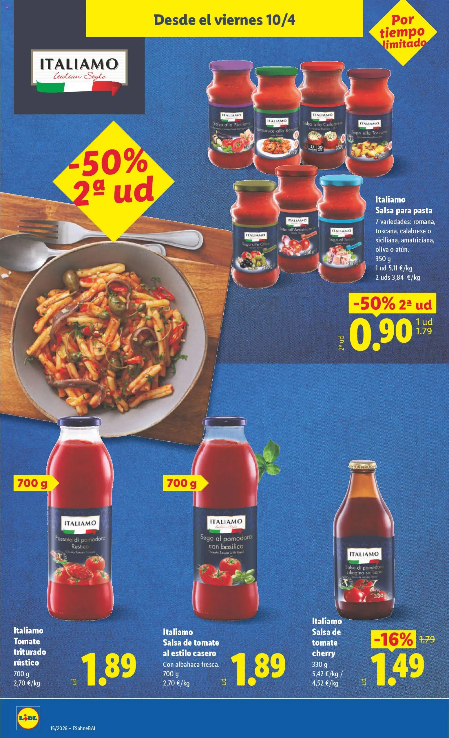 Lidl folleto │ válido desde el 06.04.2026 | Página: 40 | Productos: Jugo, Pasta, Salsa de tomate, Tomate triturado