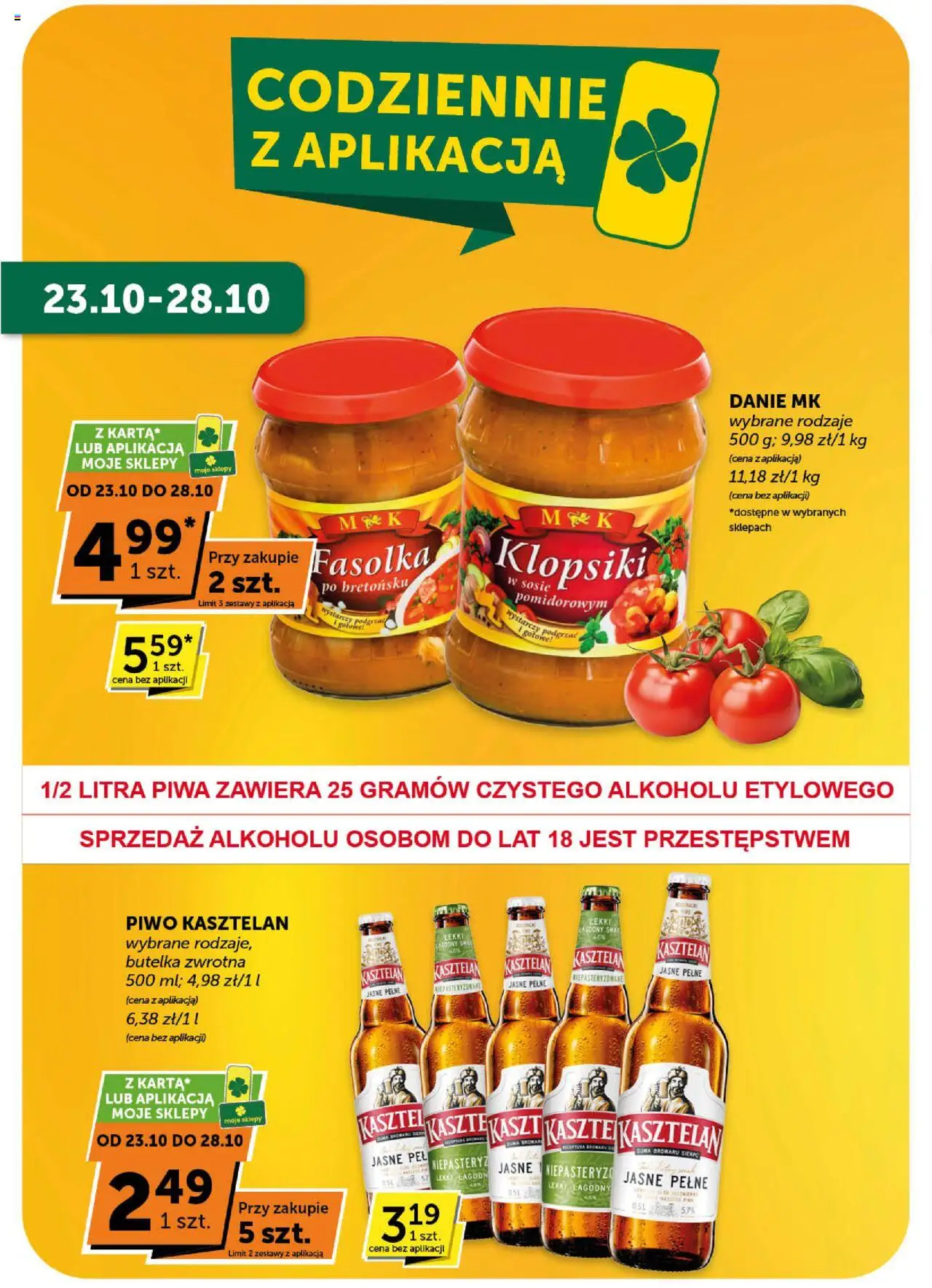 Euro Sklep Gazetka od 16.10.2025 | Strona: 10 | Produkty: Klopsiki, Piwo