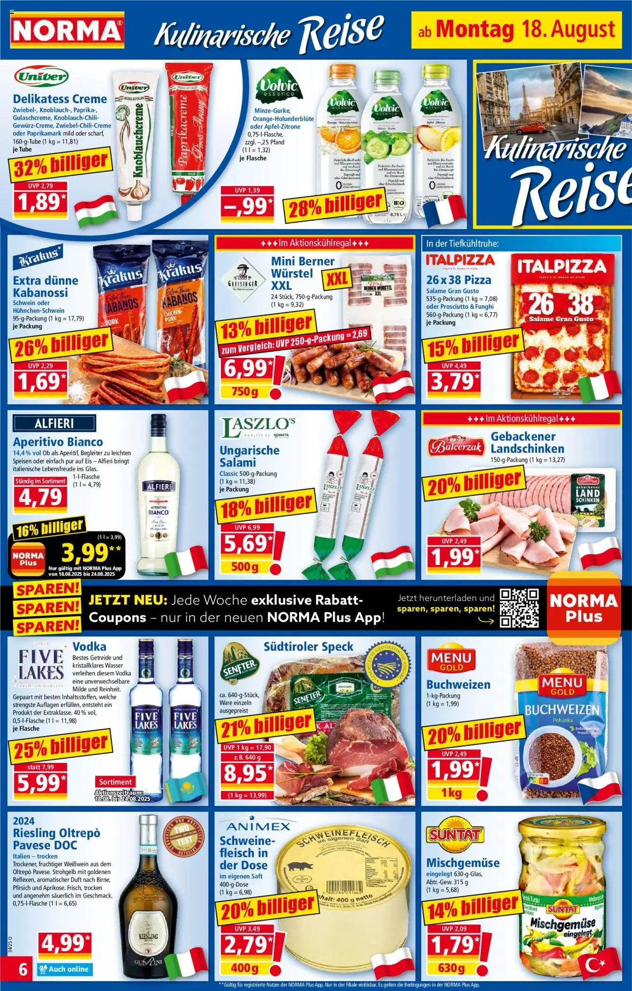 Norma Prospekt 	 - gültig ab dem 18.08.2025 | Seite: 6 | Produkte: Weißwein, Duft, Reis, Volvic
