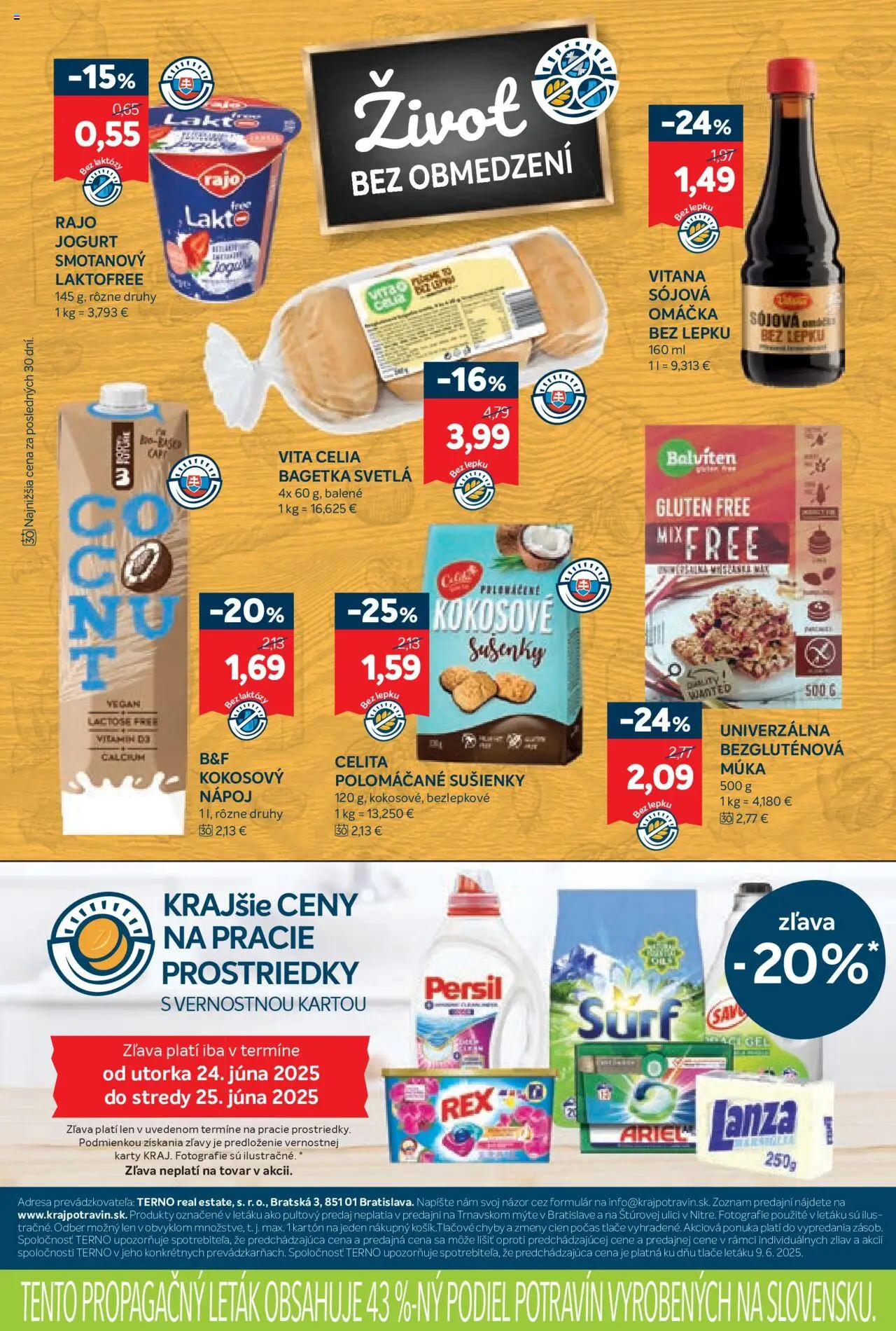 Kraj leták │ platný od 19.06.2025 | Strana: 10 | Produkty: Múka, Ariel, Omáčka, Svetlá