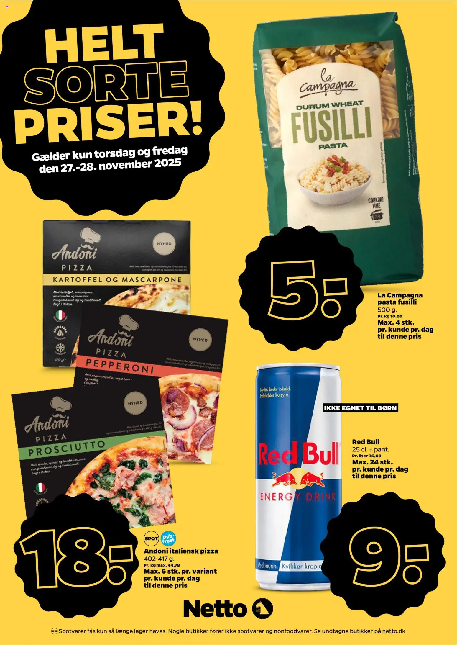 Netto tilbudsavis – gyldig fra 26.11.2025 | Side: 2 | Produkter: Pizza, Pasta, Spinat