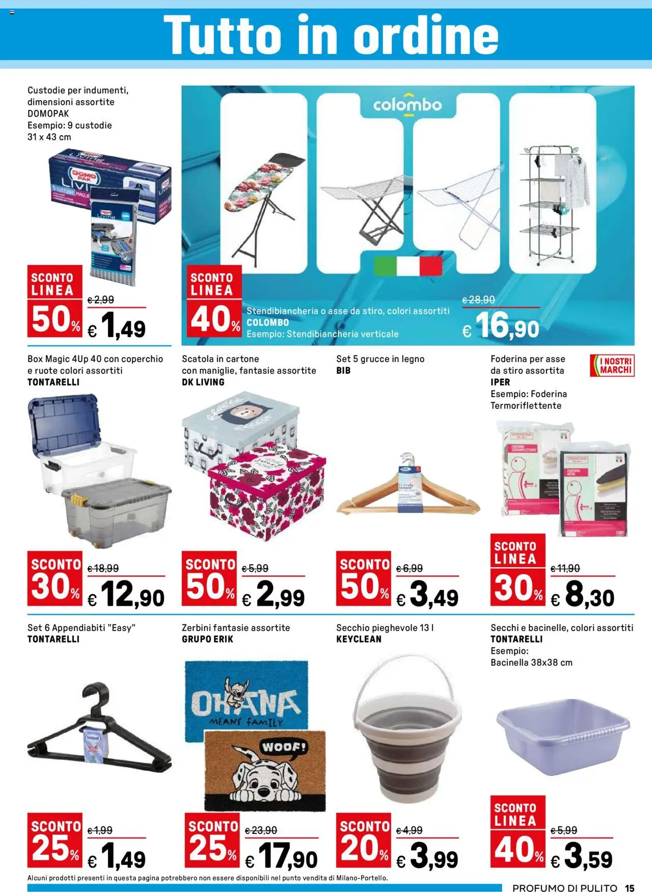 Volantino Iper del 01.09.2025 | Pagina: 15 | Prodotti: Stendibiancheria, Secchio, Appendiabiti, Grucce