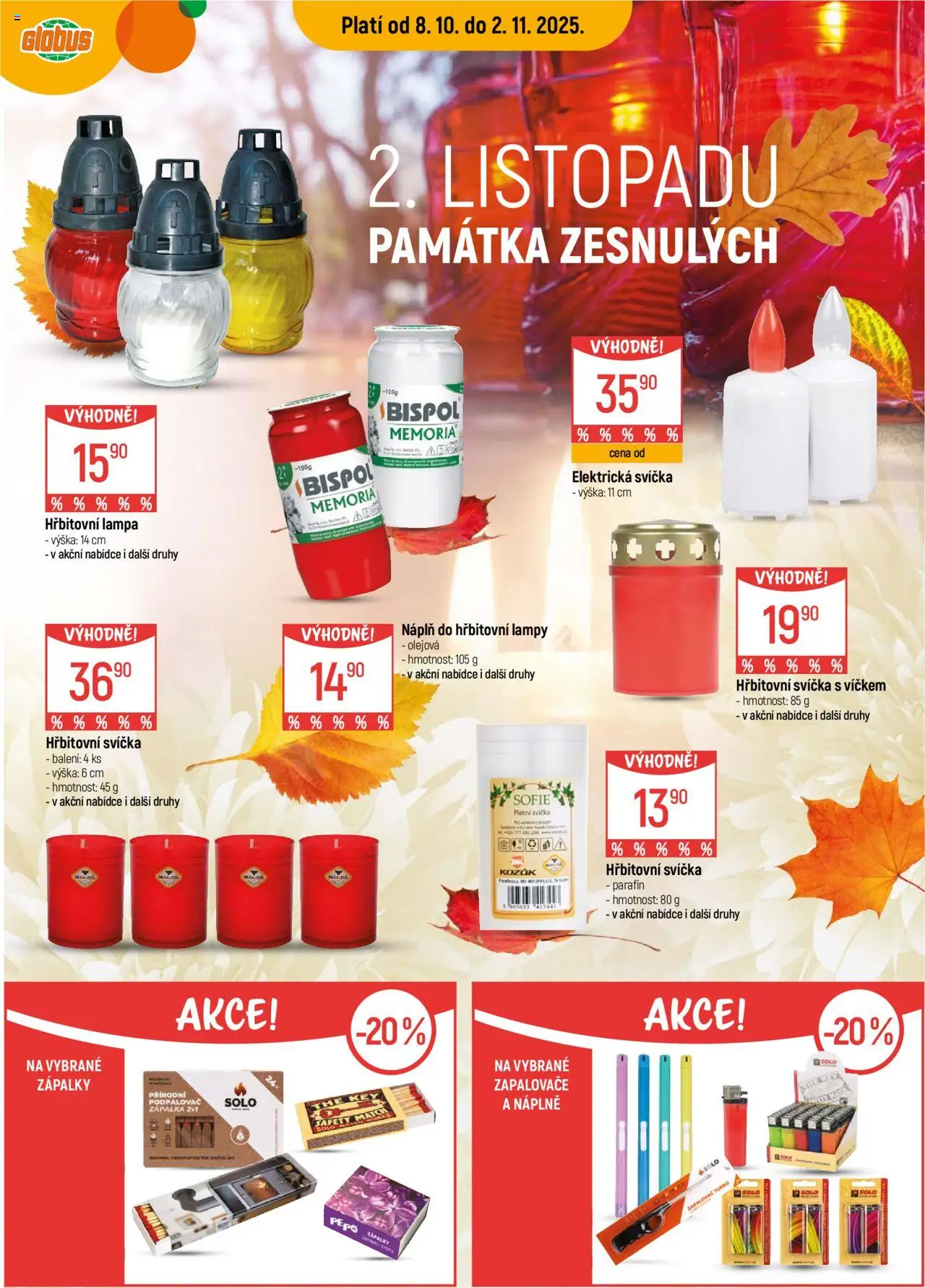 Globus leták - Liberec od 08.10.2025 | Strana: 12 | Produkty: Globus, Svíčka, Pepo, Lampa