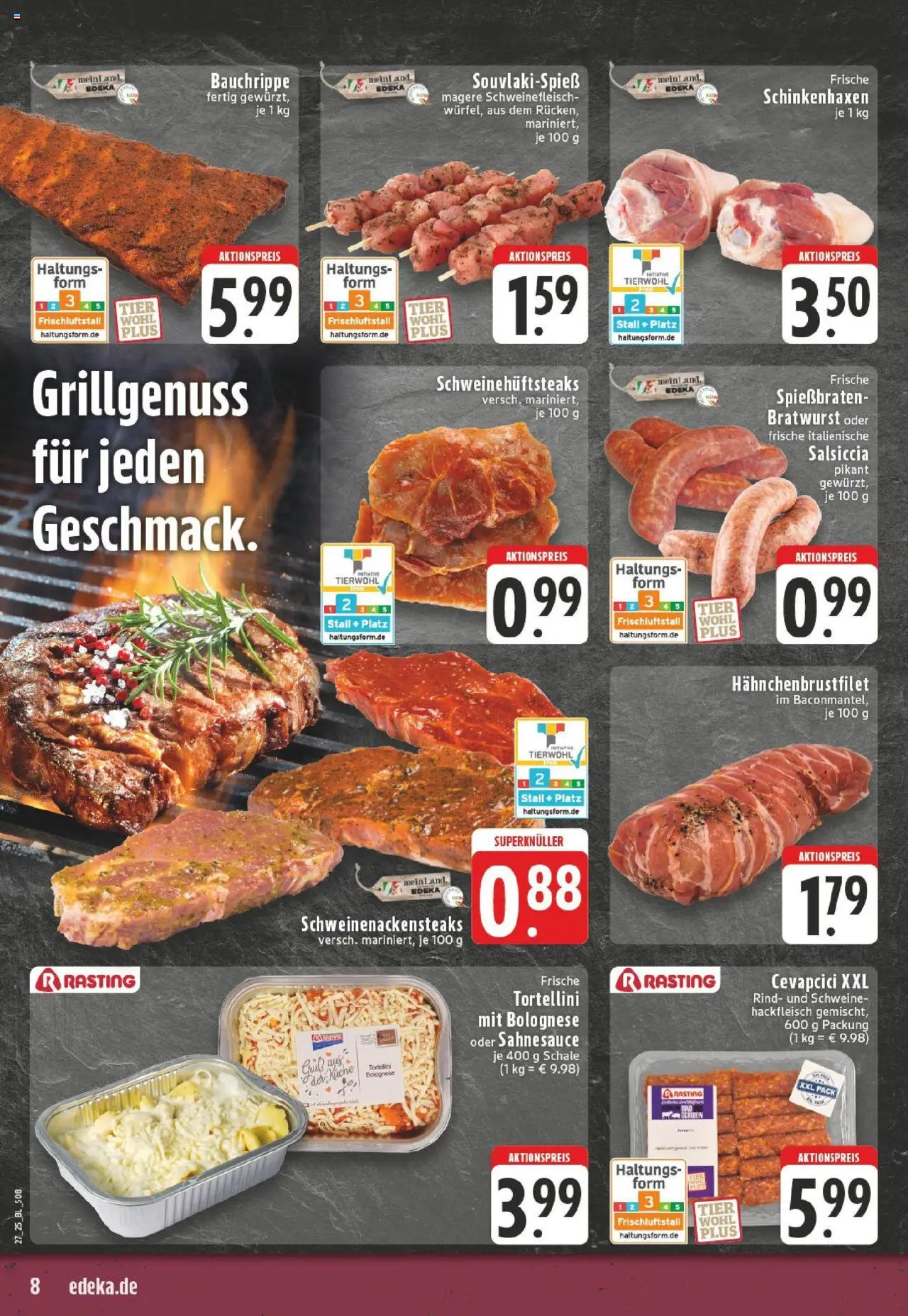 Edeka prospekt Mönchengladbach	 - gültig ab dem 29.06.2025 | Seite: 8 | Produkte: Bratwurst, Küche, Cevapcici, Hackfleisch