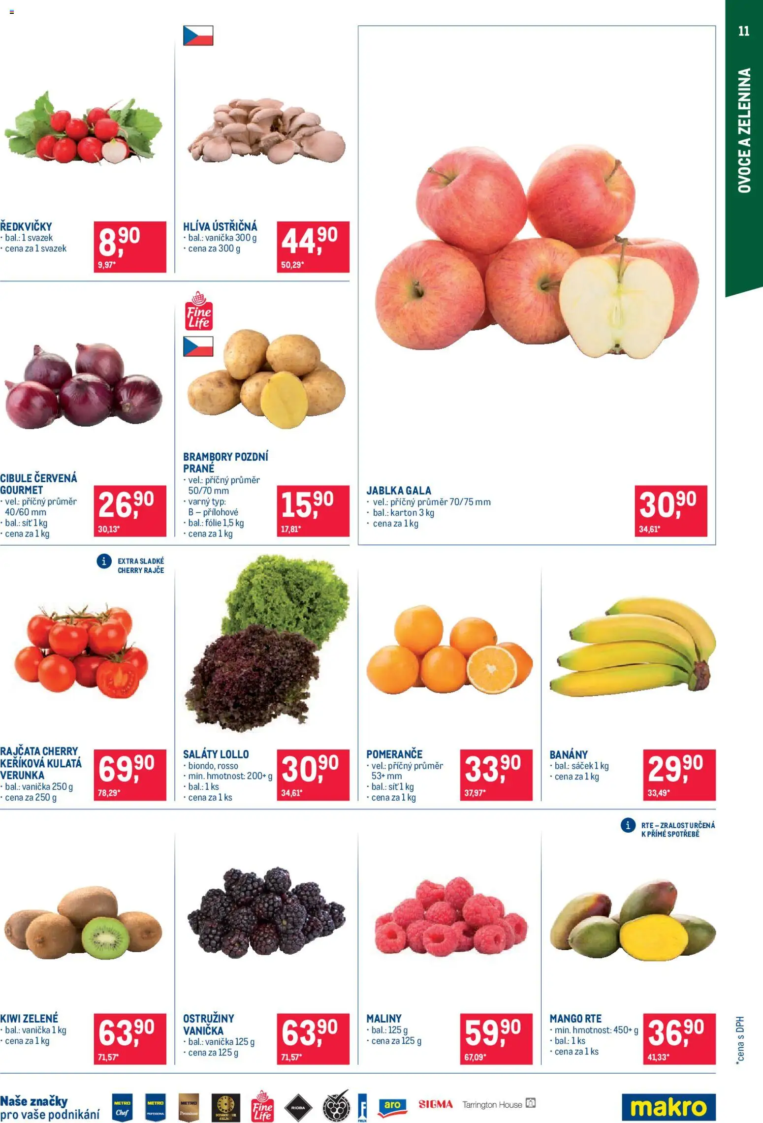 Makro leták - Pro milovníky jídla od 14.01.2026 | Strana: 11 | Produkty: Ovoce, Mango, Jablka Gala, Kiwi