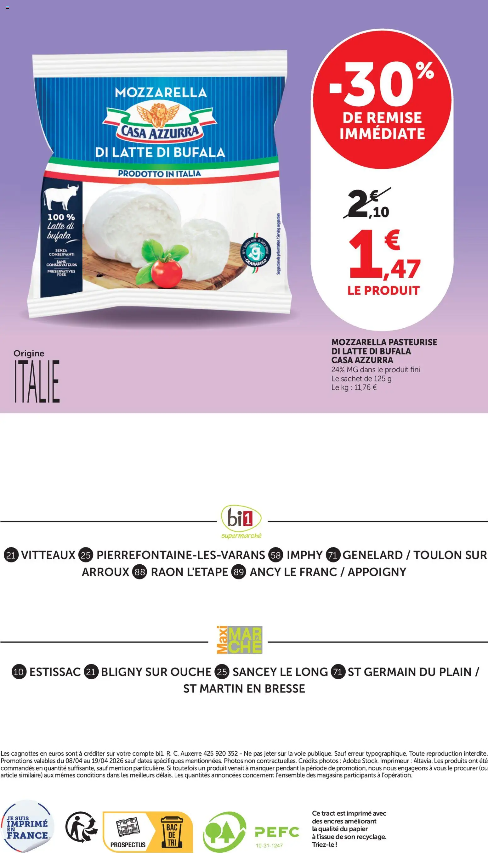 {H1} | Page: 16 | Produits: Mozzarella