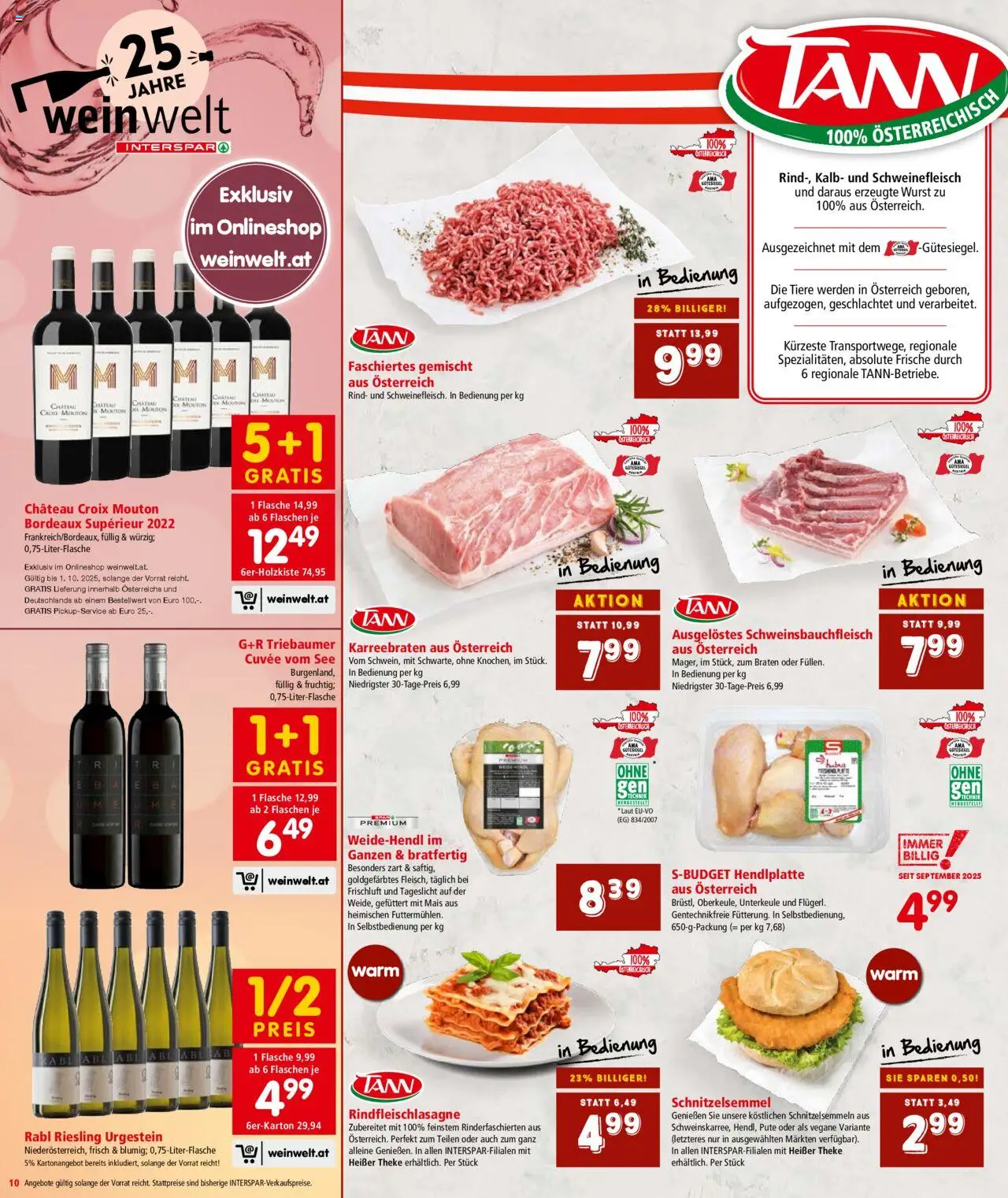 Interspar Flugblatt - Steiermark gültig ab 25.09.2025 | Seite: 12 | Produkte: Wurst, Wein, Schweinefleisch