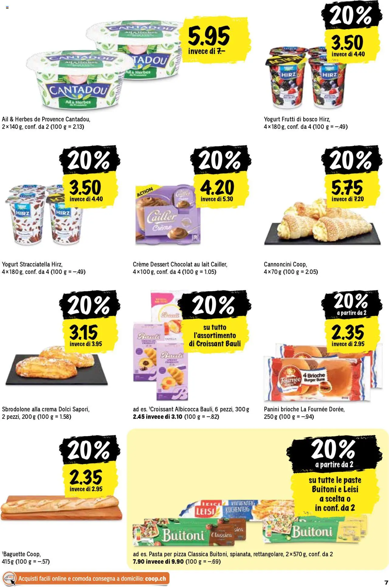 Coop - Una settimana di azioni – gültig ab 18.09.2025 | Seite: 7 | Produkte: Burger, Baguette, Pasta, Creme