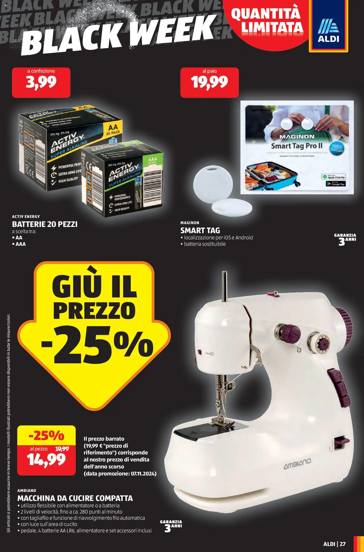 Volantino Aldi del 24.11.2025 | Pagina: 27 | Prodotti: Cd, Data, The, Batteria