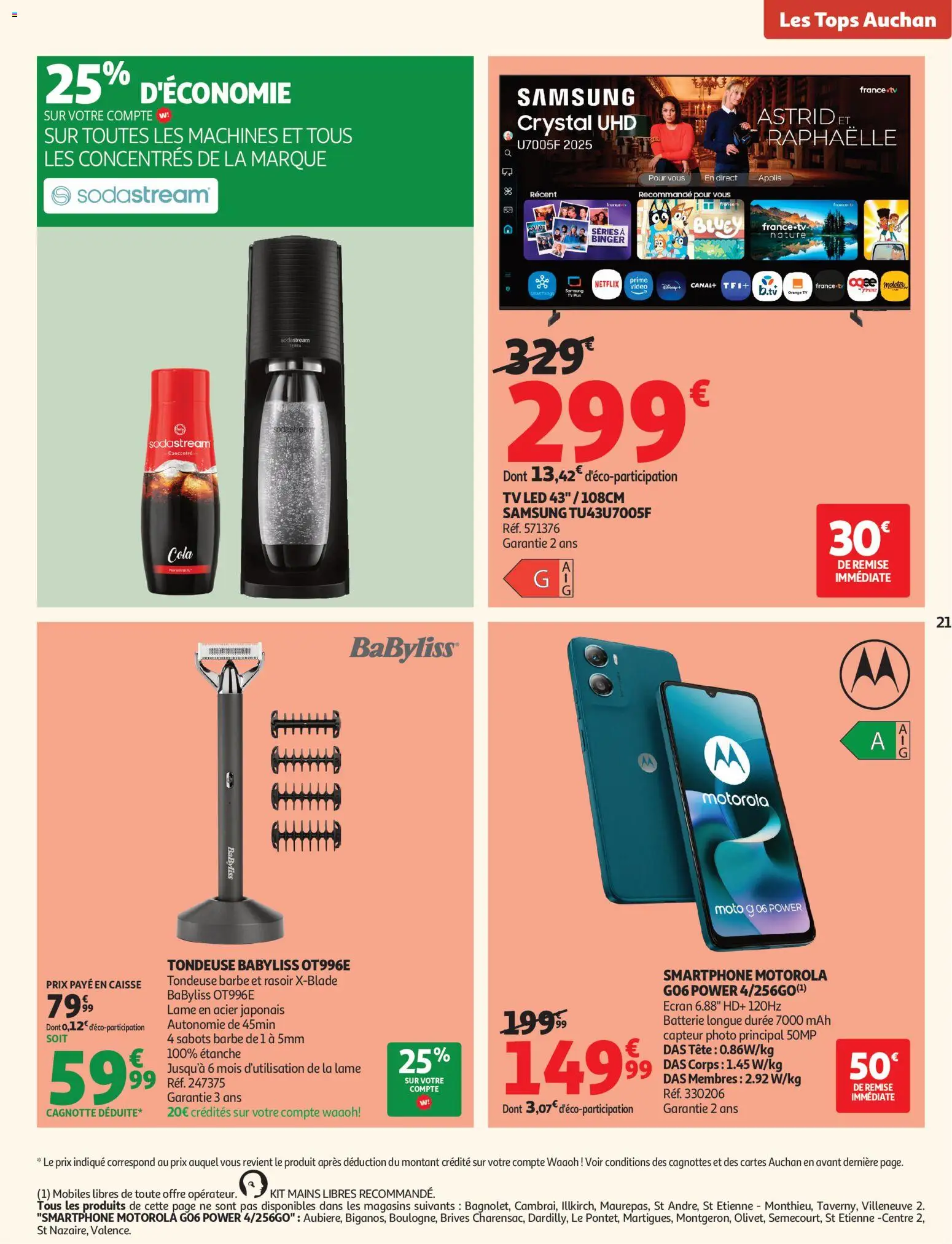 {H1} | Page: 21 | Produits: Tondeuse, Sodastream, TV led, Batterie