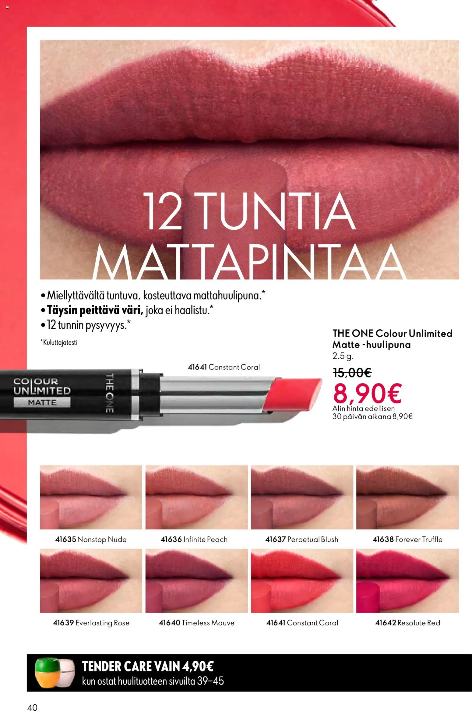 Oriflame - Esite 03 – voimassa 18.02.2026 alkaen | Sivu: 40 | Tuotteet: Huulipuna