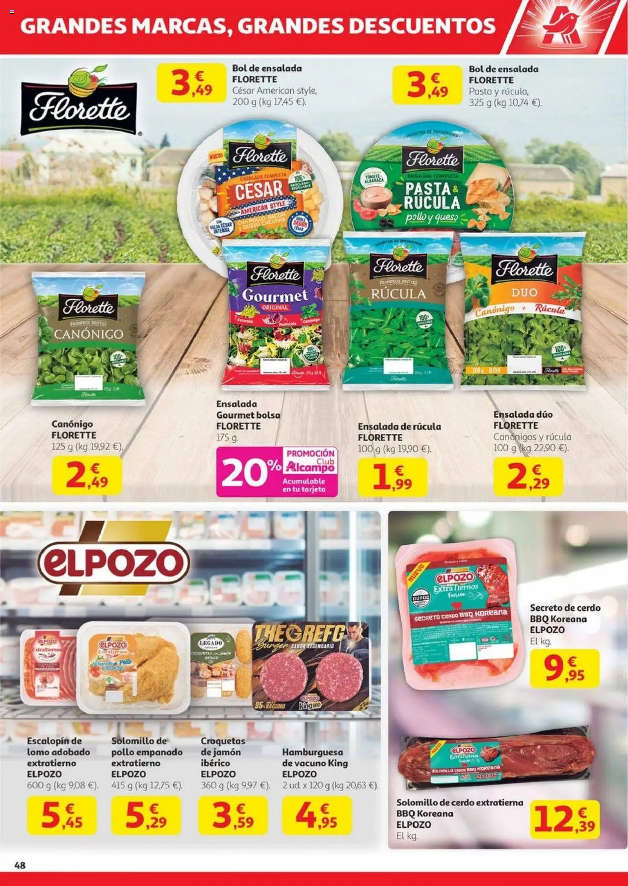 Alcampo - Canarias │ válido desde el 23.10.2025 | Página: 48 | Productos: Jamón, Ensalada, Bolsa, Croquetas