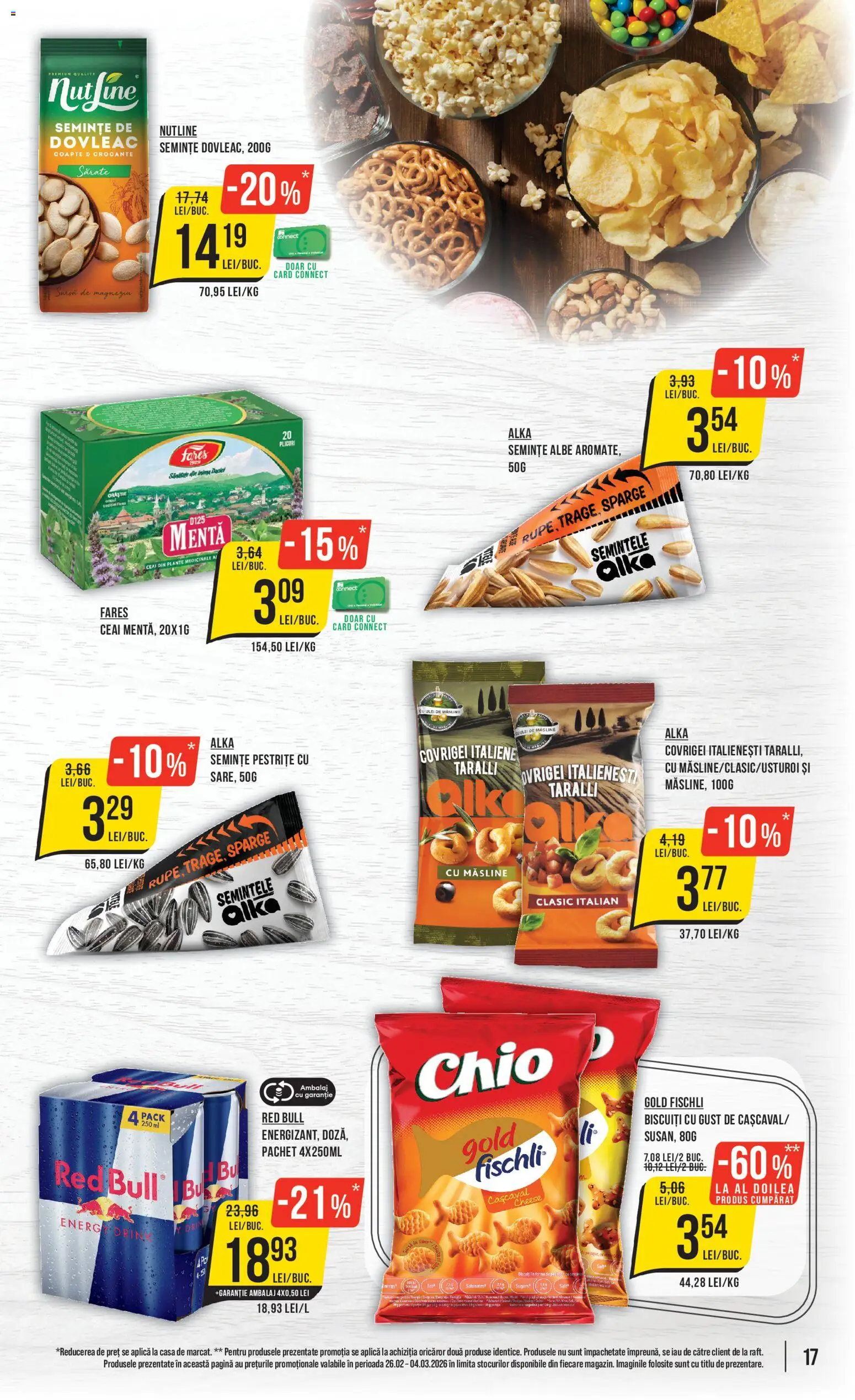Noul catalog Mega Image – valabil de la 26.02.2026 | Pagină: 17 | Produse: Midi elbise, Cașcaval, Semințe, Biscuiți