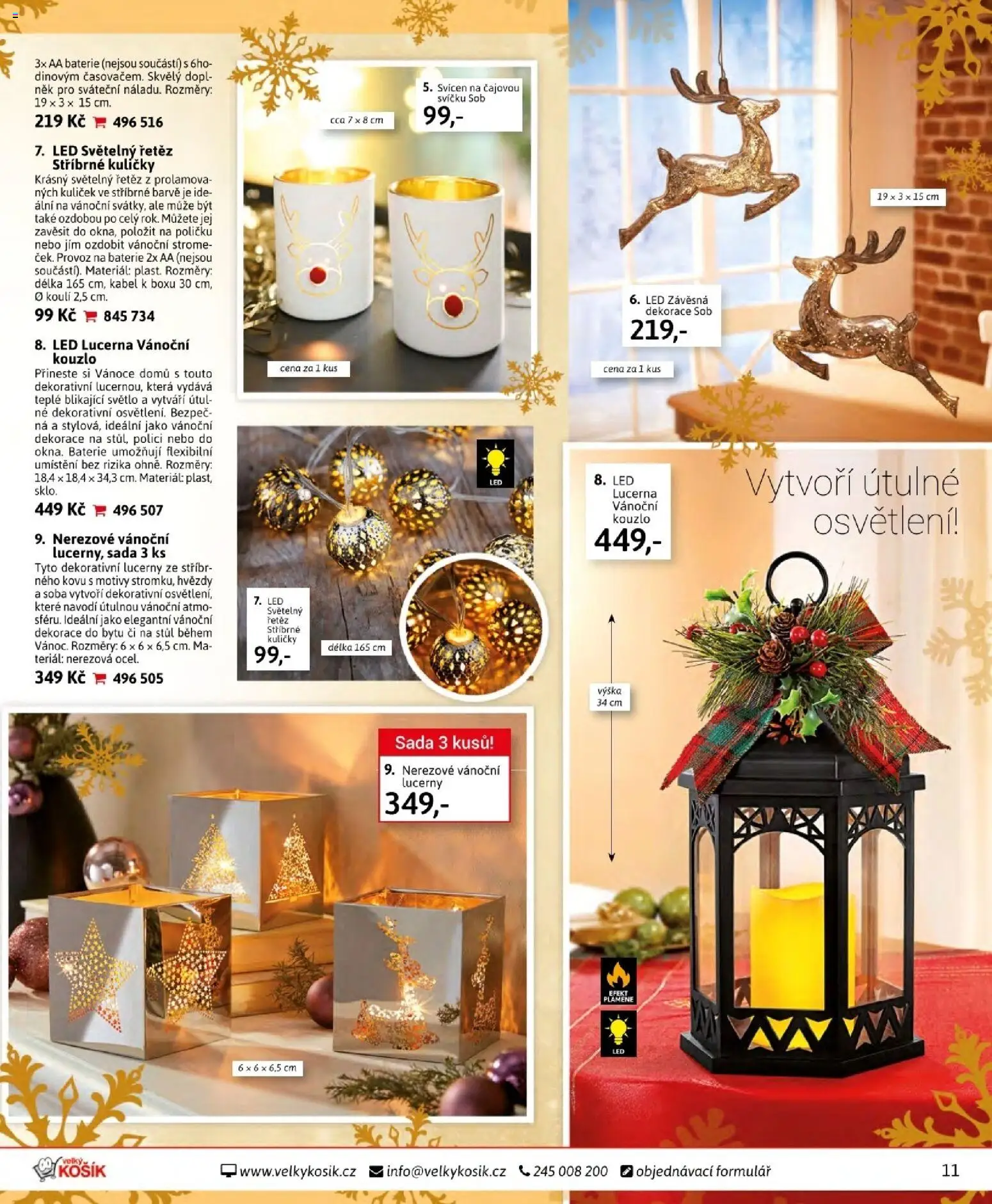 Velký Košík katalog listopad 2025 od 01.11.2025 | Strana: 11 | Produkty: Lucerna, Kabel, Světelný řetěz, Dekorace do bytu