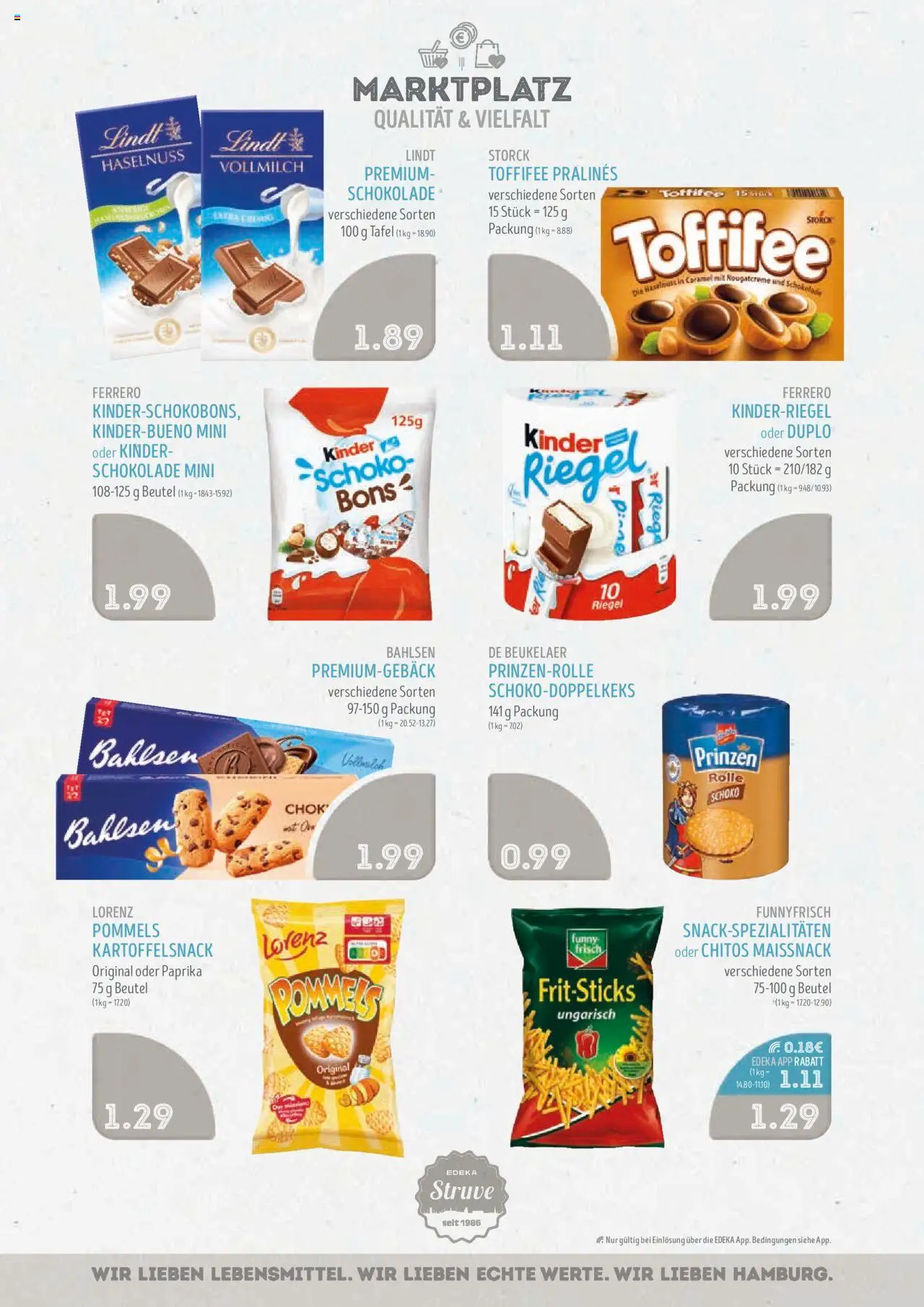 Edeka Struve Prospekt 	 - gültig ab dem 25.08.2025 | Seite: 11 | Produkte: Kinder schokolade, Schokolade, Paprika, Toffifee