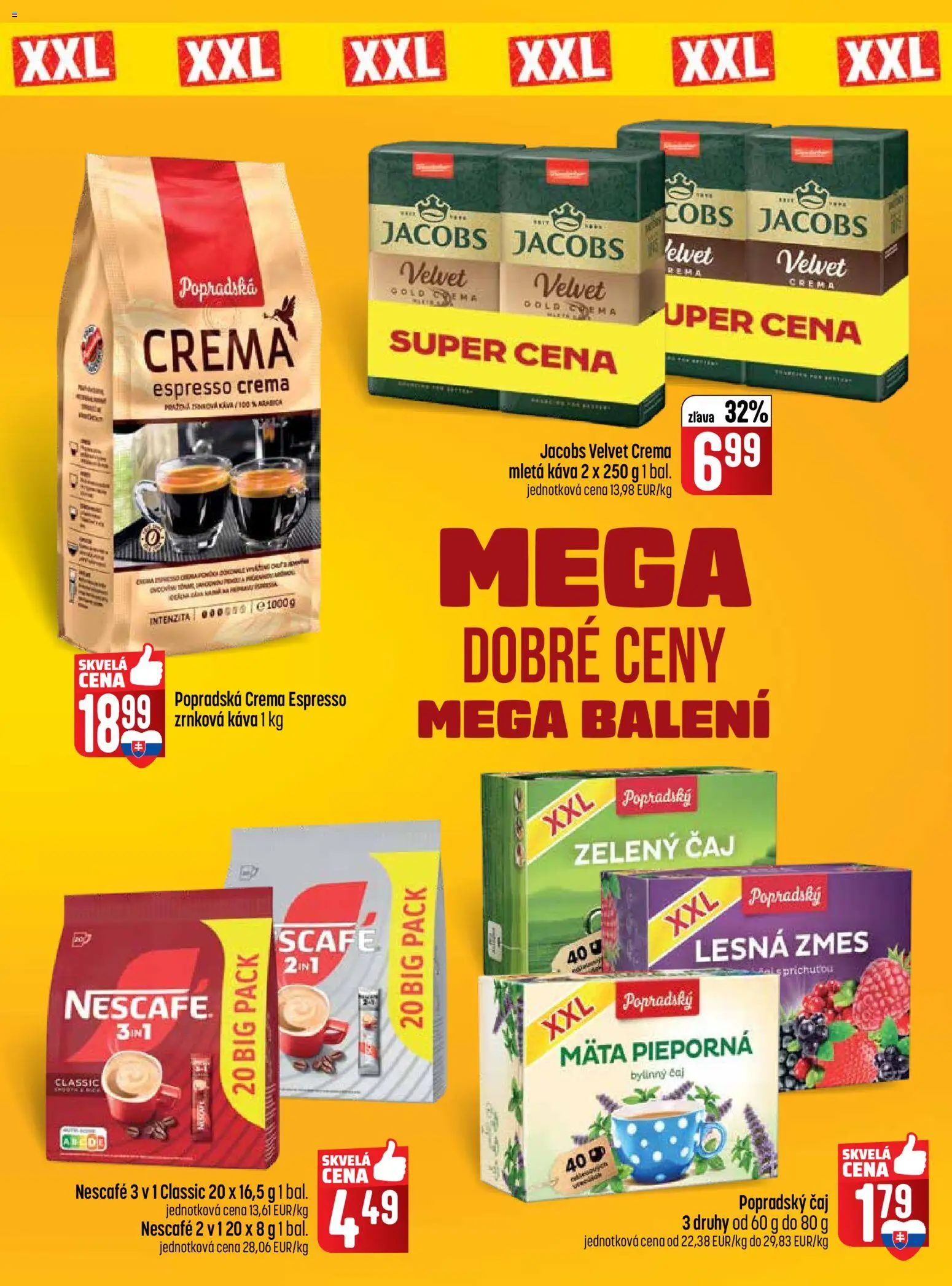 Nové COOP Jednota akcie – leták je platný od 12.02.2026 | Strana: 11 | Produkty: Jacobs Velvet, Káva, Čaj, Zrnková káva