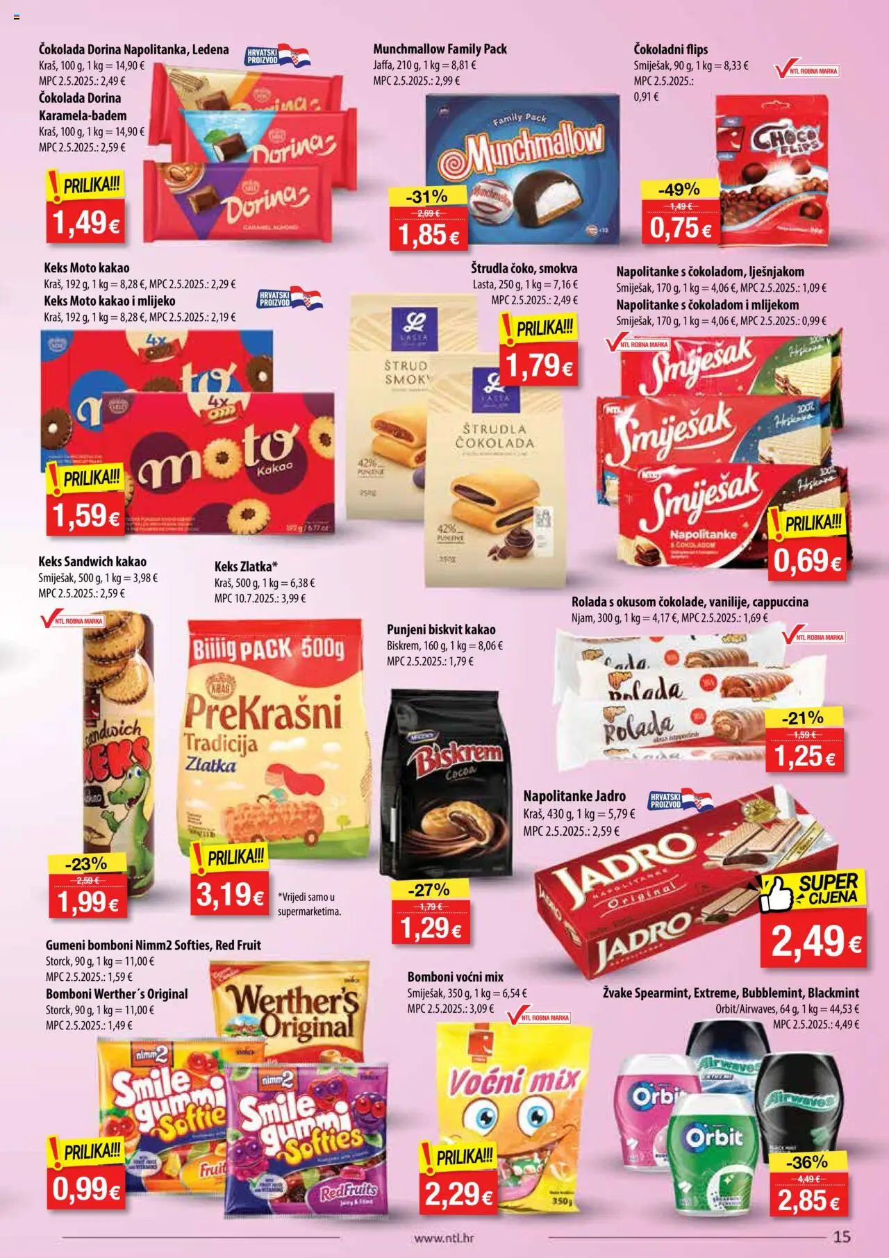 NTL katalog | vrijedi od 30.07.2025 | Stranica: 15 | Proizvodi: Flips, Keks, Napolitanke, Kakao
