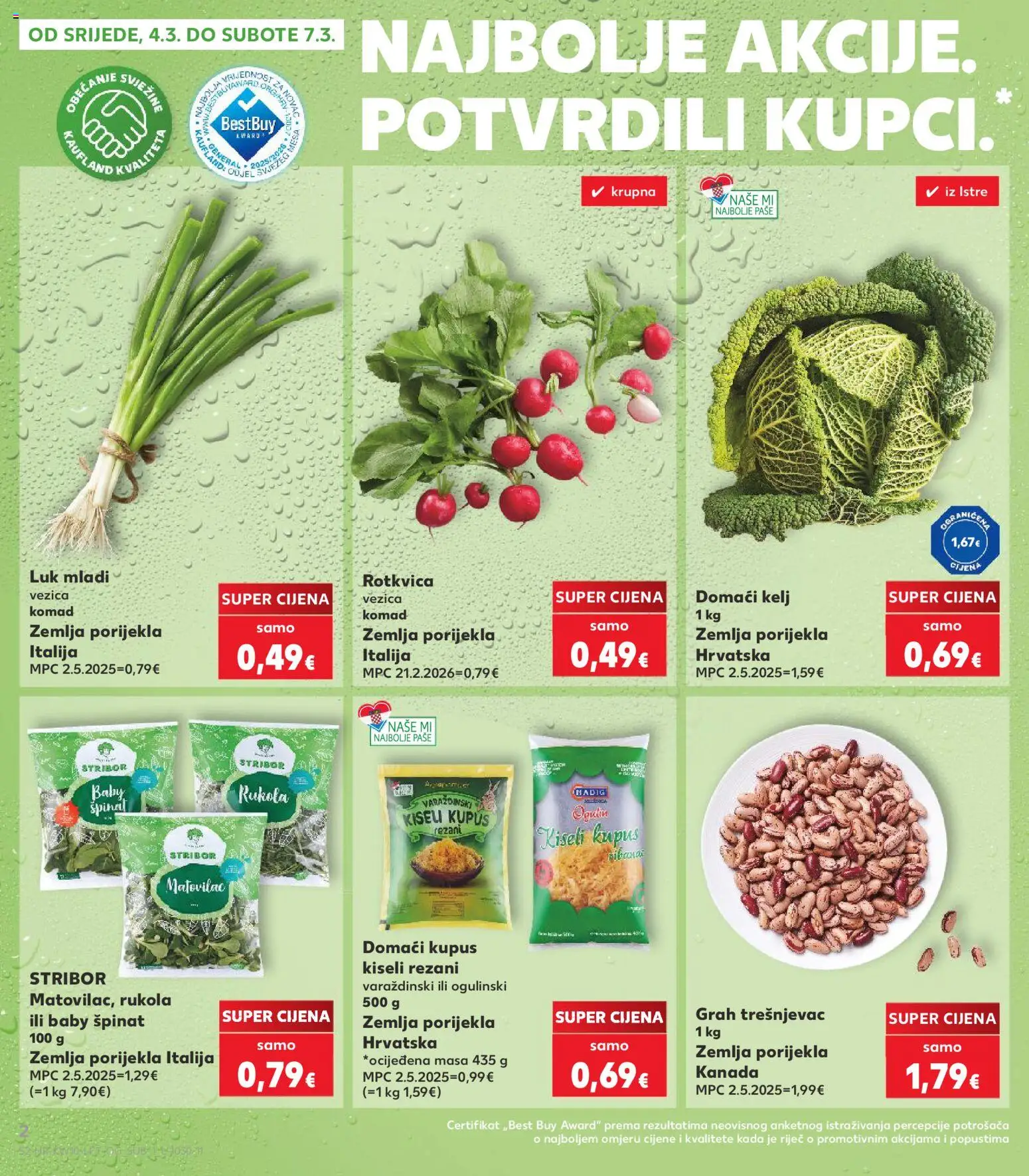 Kaufland katalog | vrijedi od 04.03.2026 | Stranica: 2 | Proizvodi: Kelj, Špinat, Luk, Kupus