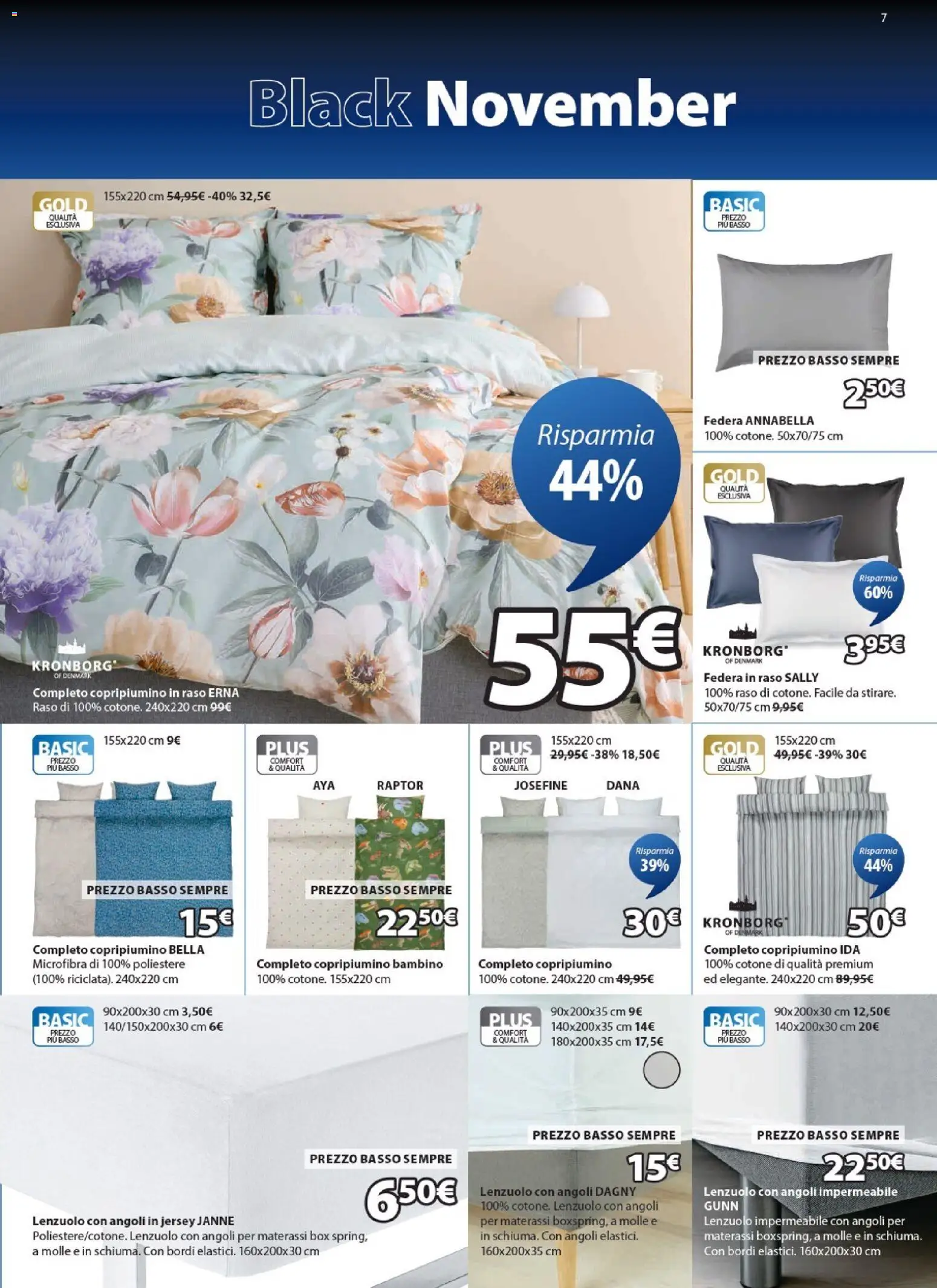 Volantino JYSK del 13.11.2025 | Pagina: 7 | Prodotti: Copripiumino, Federa