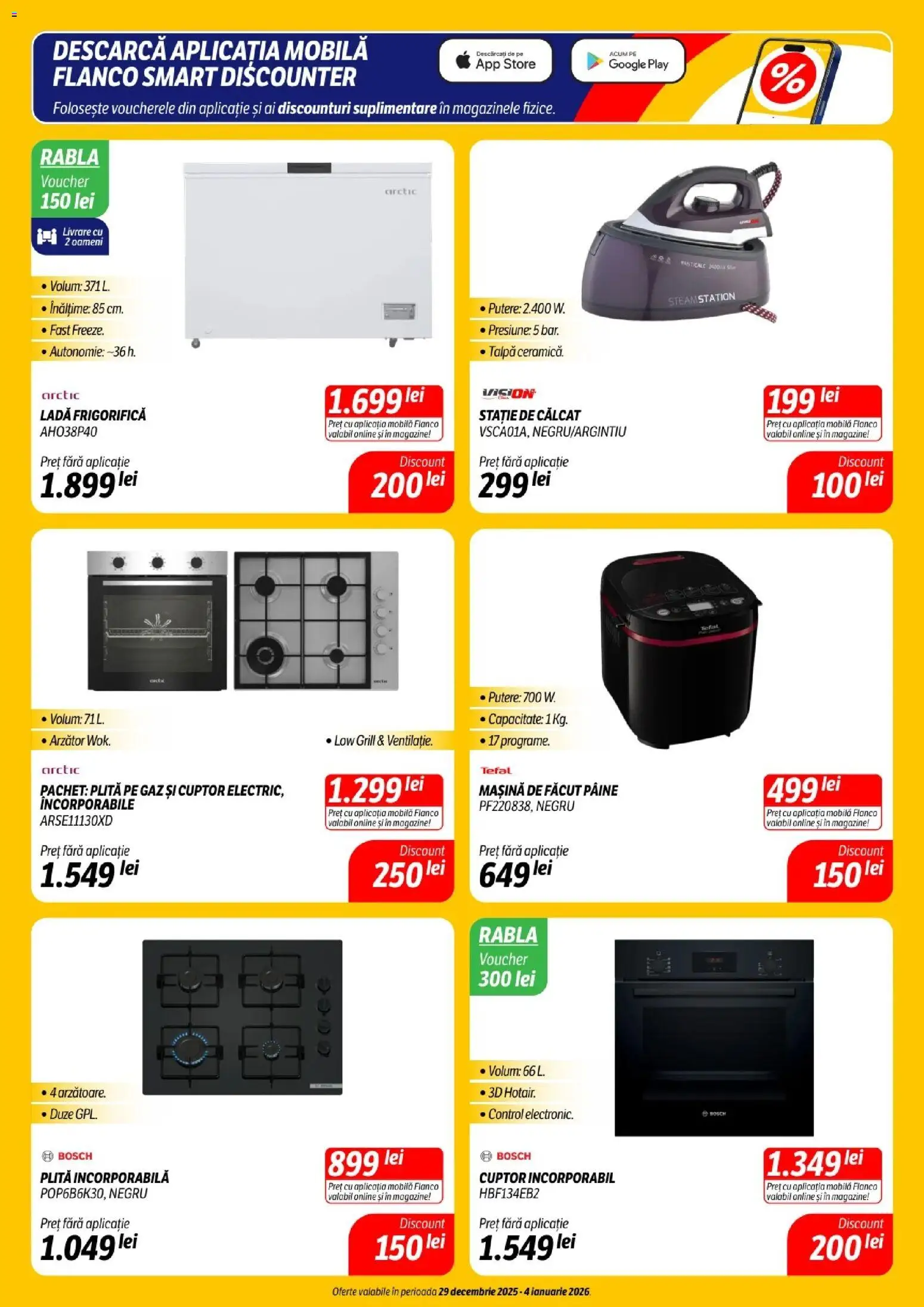 Noul catalog Flanco – valabil de la 29.12.2025 | Pagină: 9 | Produse: Cuptor, Mașină De Făcut Pâine, Pâine, Ladă frigorifică