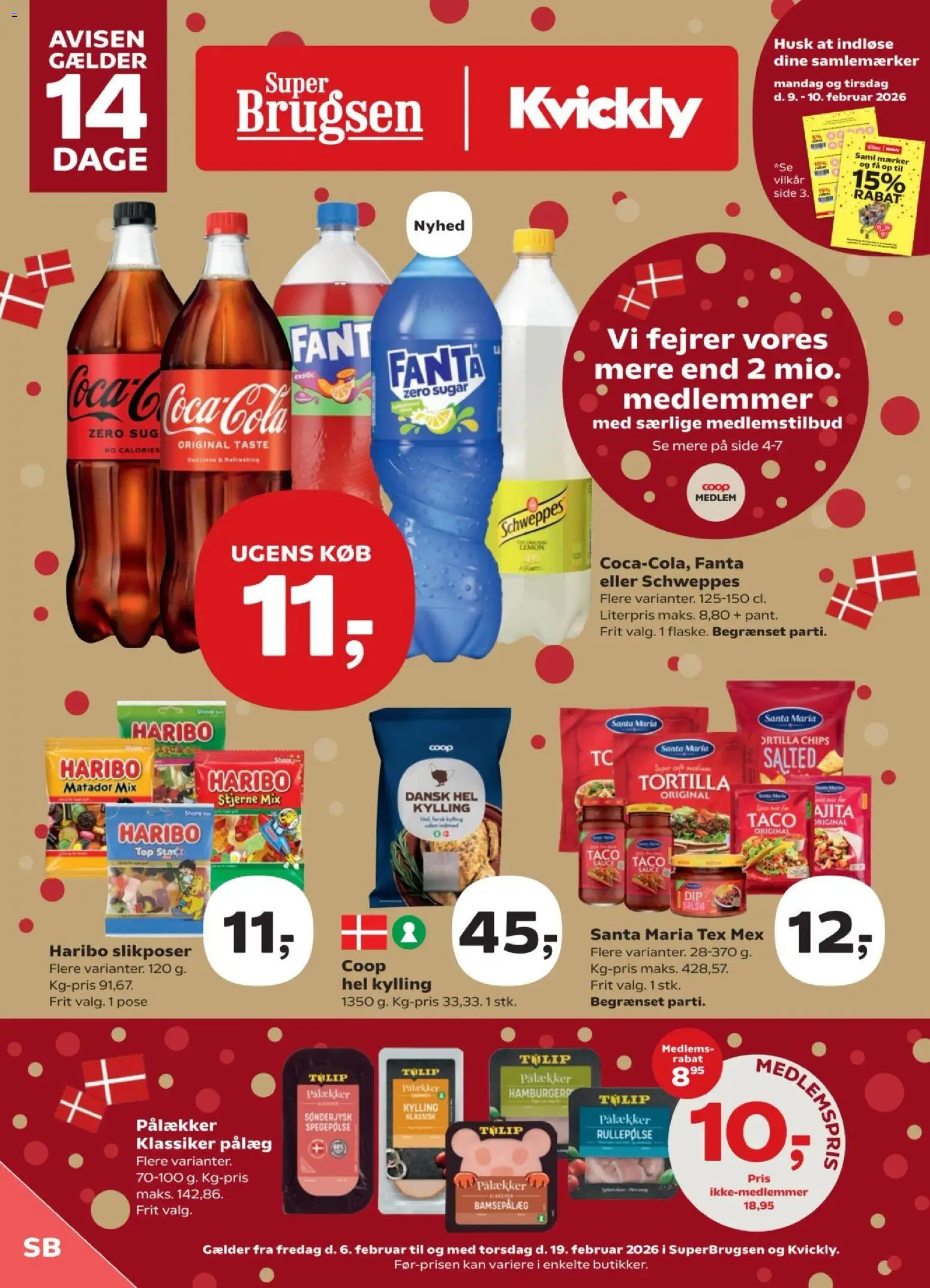 Super Brugsen tilbudsavis – gyldig fra 06.02.2026 | Side: 1 | Produkter: Chips, Pålæg, Spegepølse, Salsa