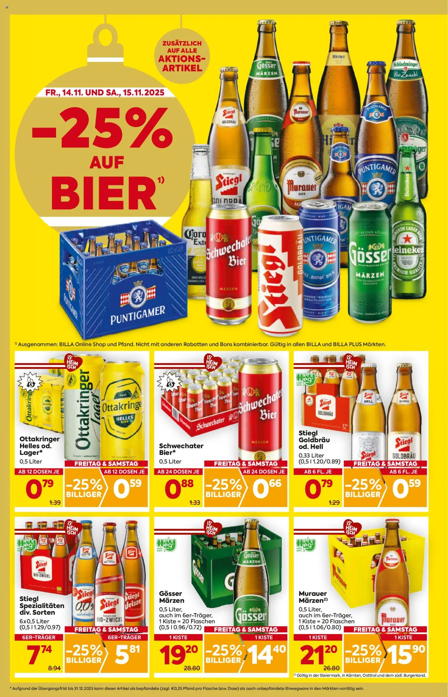 Billa Flugblatt - Steiermark gültig ab 13.11.2025 | Seite: 2 | Produkte: Öl, Bier