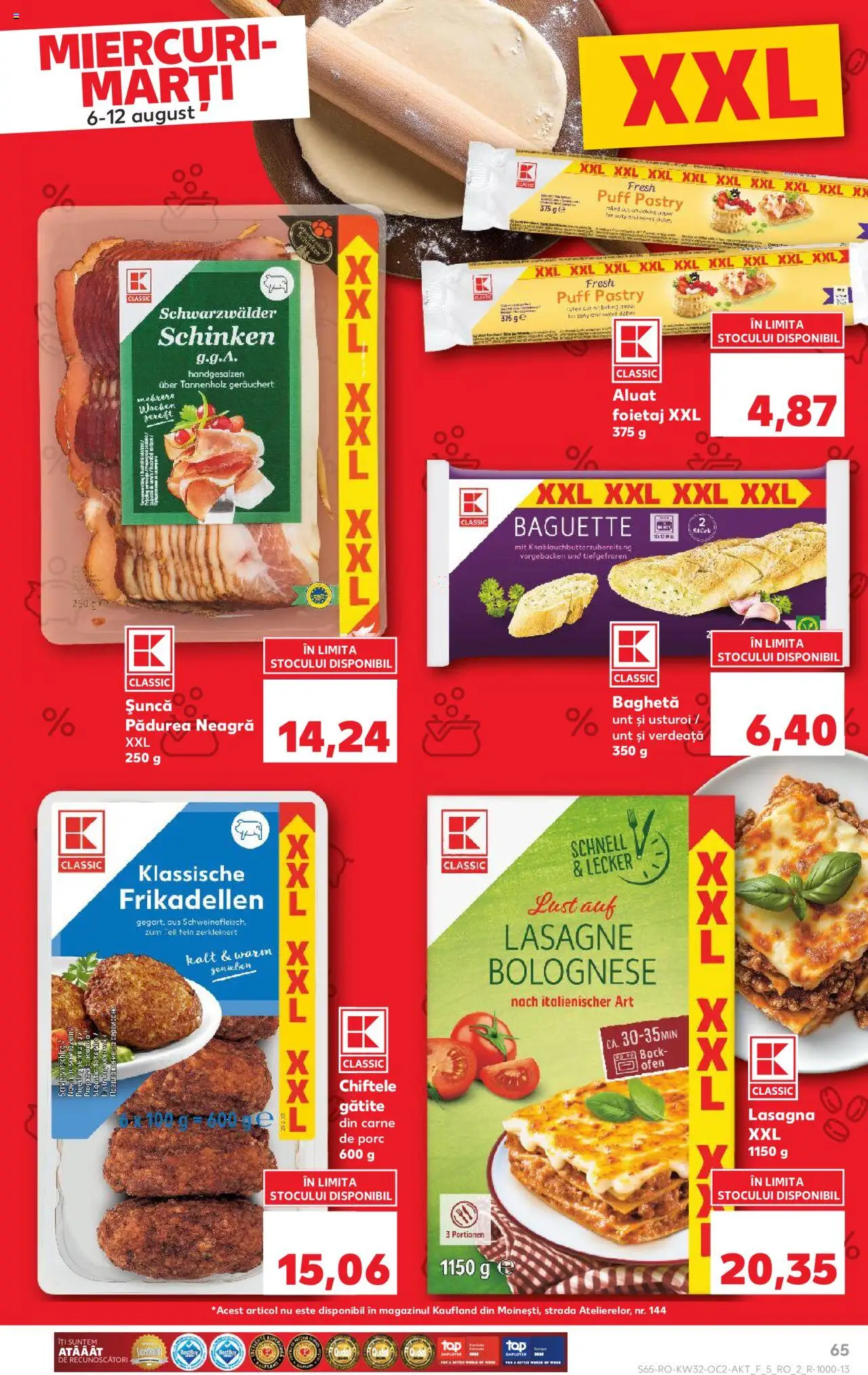 Catalog Kaufland - Tulcea – valabil de la 06.08.2025 | Pagină: 65 | Produse: Lasagna, Aluat, Unt, Chiftele