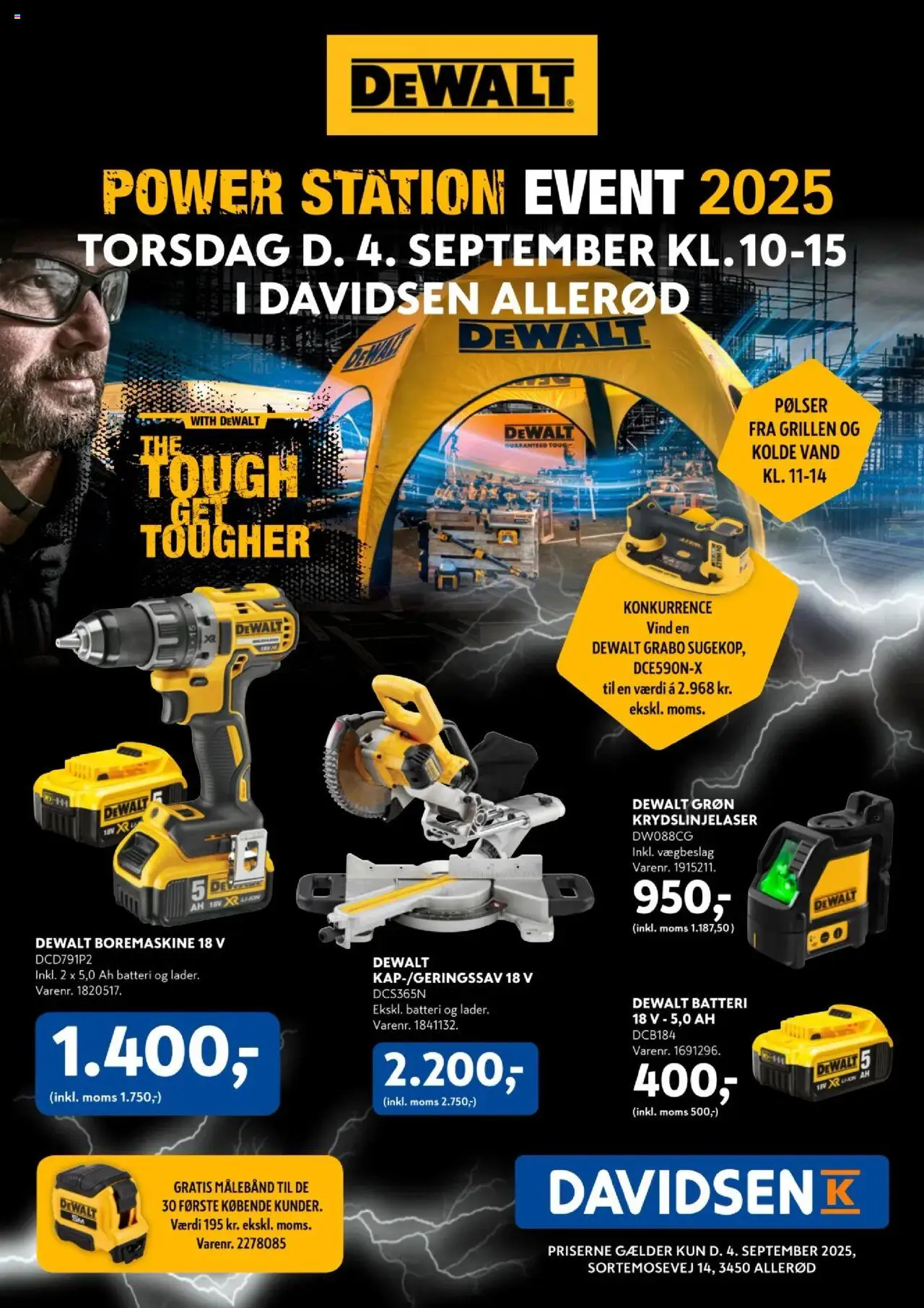 Davidsen Tilbudsavis gyldig fra 04.09.2025 | Side: 1 | Produkter: Pølser, Boremaskine, Batteri