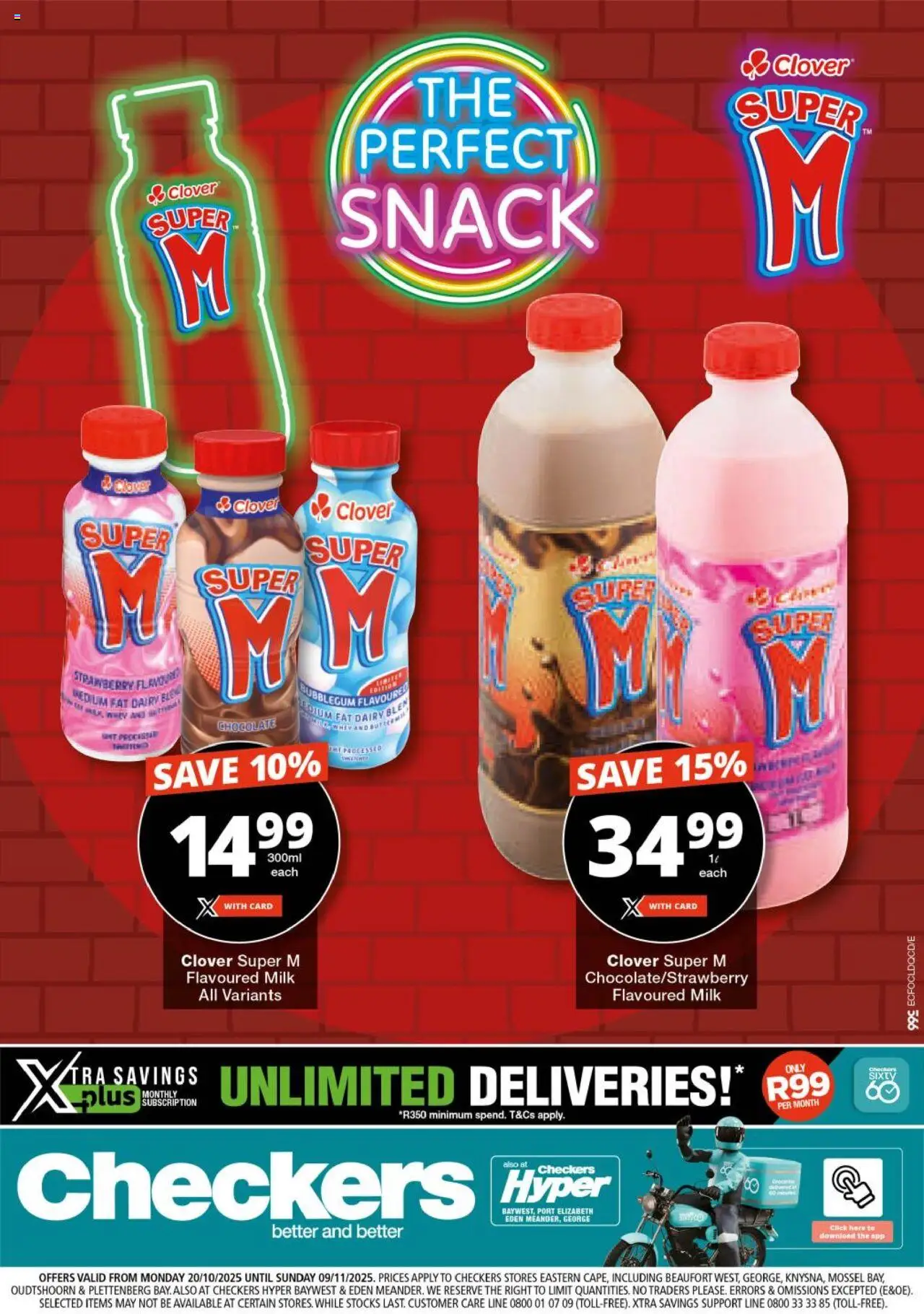 New Checkers catalogue – valid from 20.10.2025 | Page: 1 | Products: Milk, Chocolate