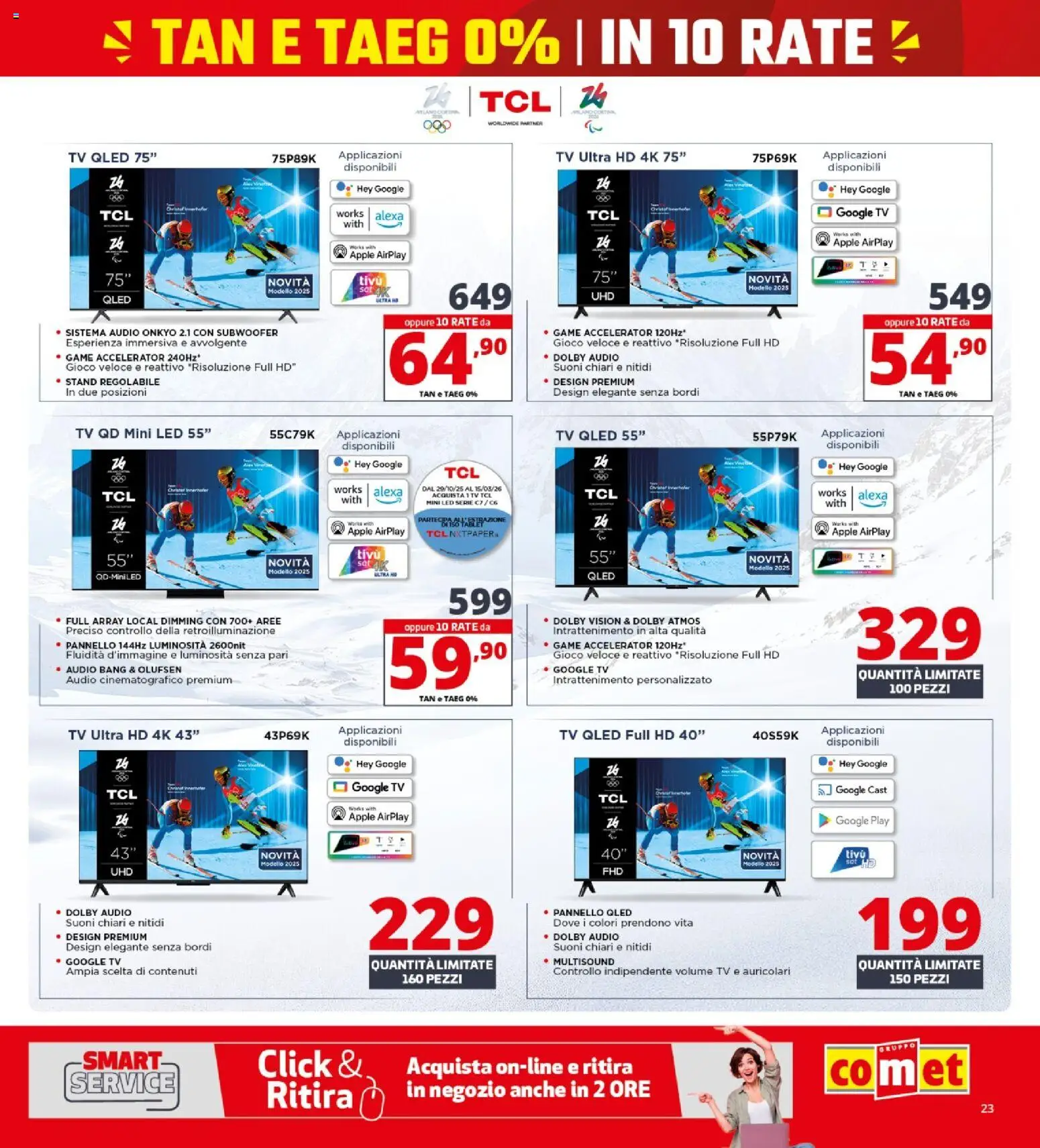 Volantino Comet del 19.02.2026 | Pagina: 23 | Prodotti: Auricolari, TV, Audio, Gioco