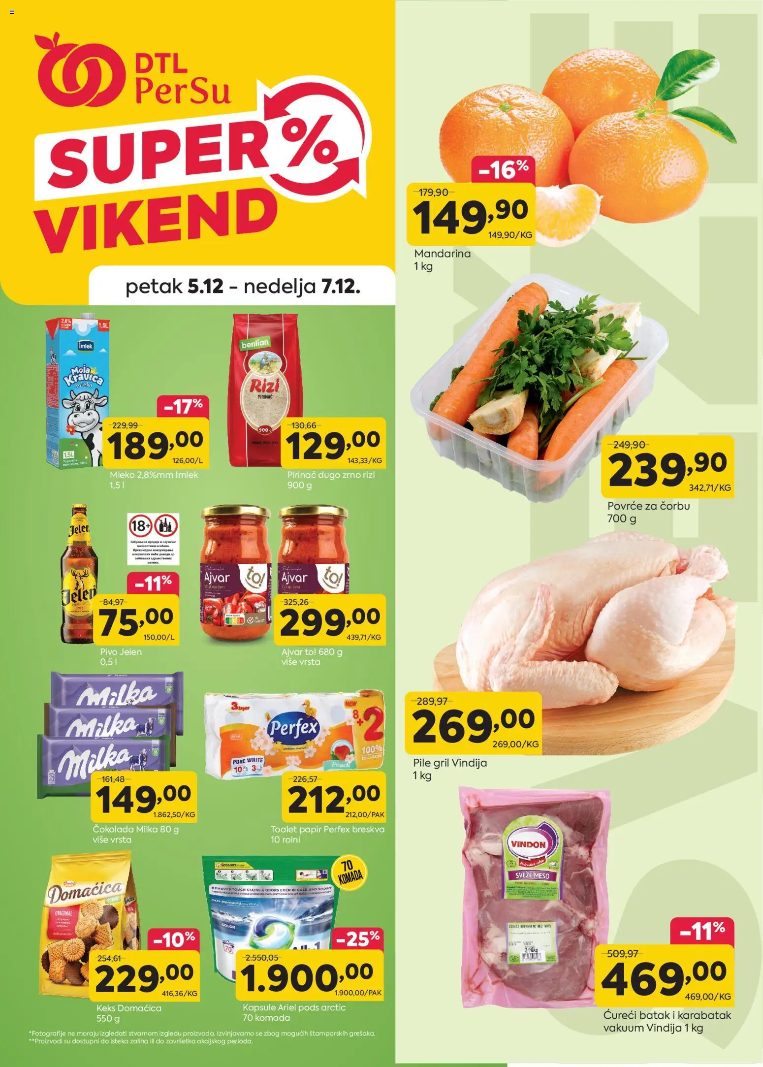 PerSu katalog - važi od 05.12.2025 | Strana: 1 | Proizvode: Milka, Pile, Mleko, Pirinač