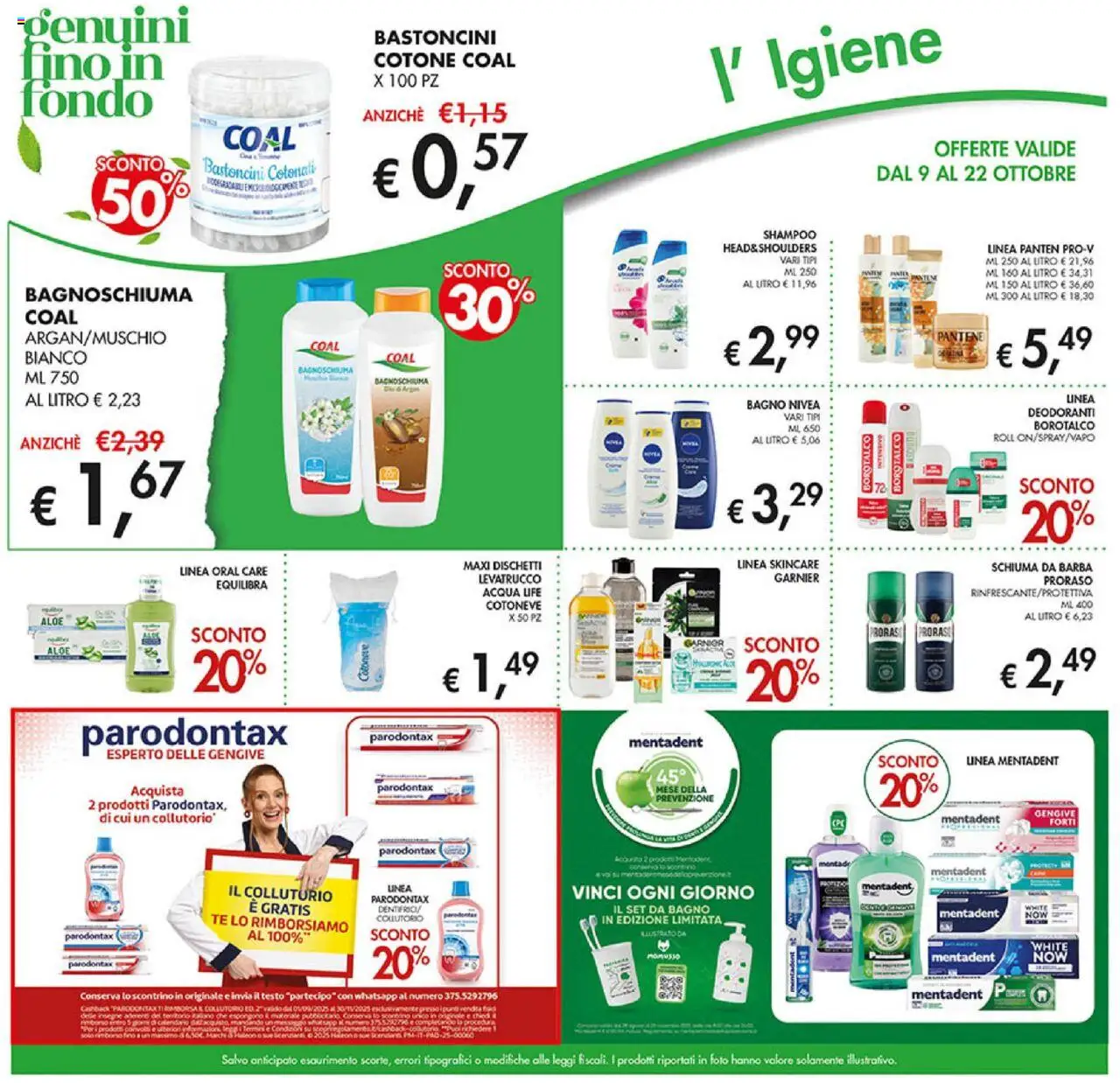 Volantino Coal del 09.10.2025 | Pagina: 26 | Prodotti: Shampoo, Bagnoschiuma, Collutorio, Bagno