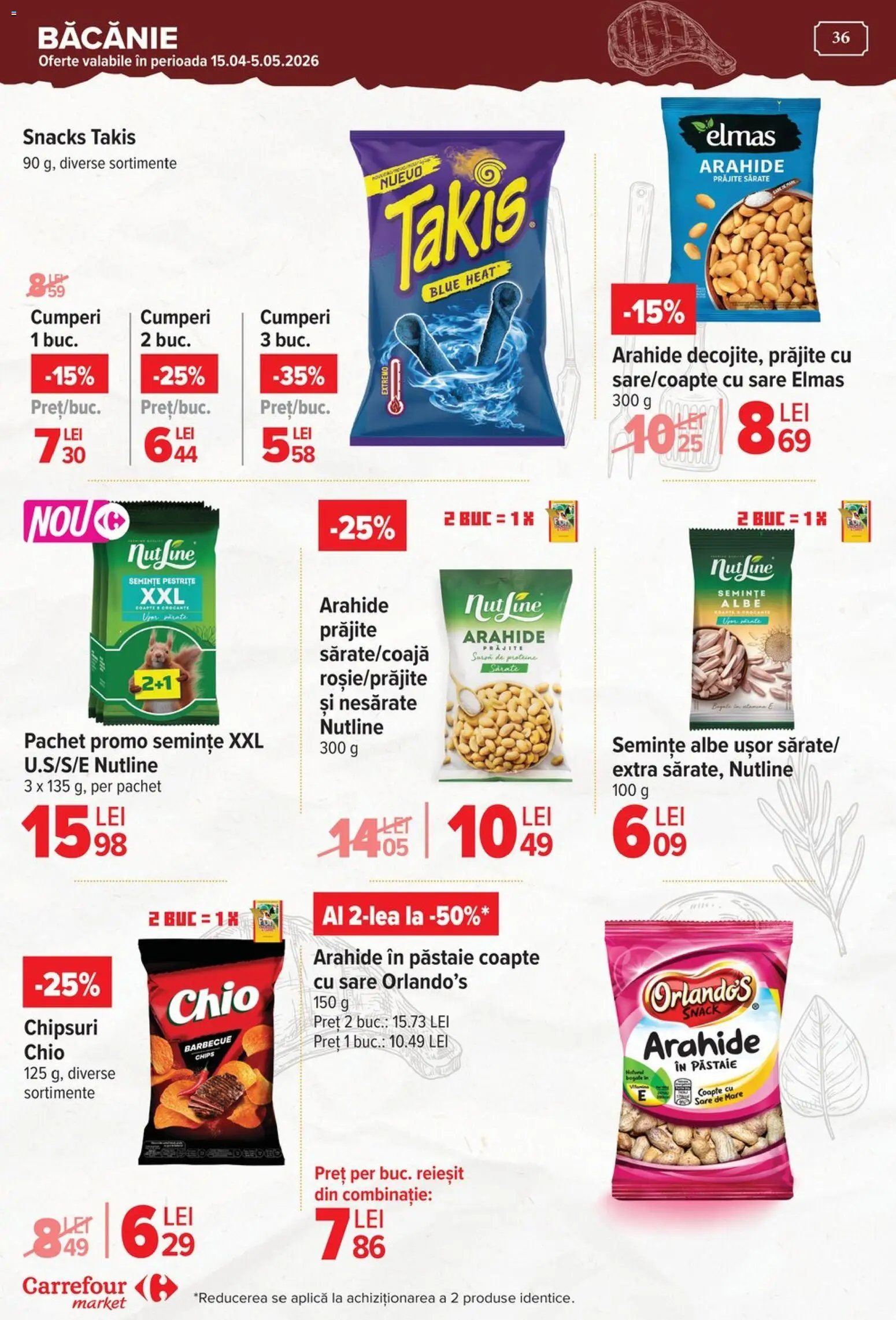 Noul catalog Carrefour – valabil de la 29.04.2026 | Pagină: 36 | Produse: Masaüstü kılıfı, Arahide, Semințe, Sare