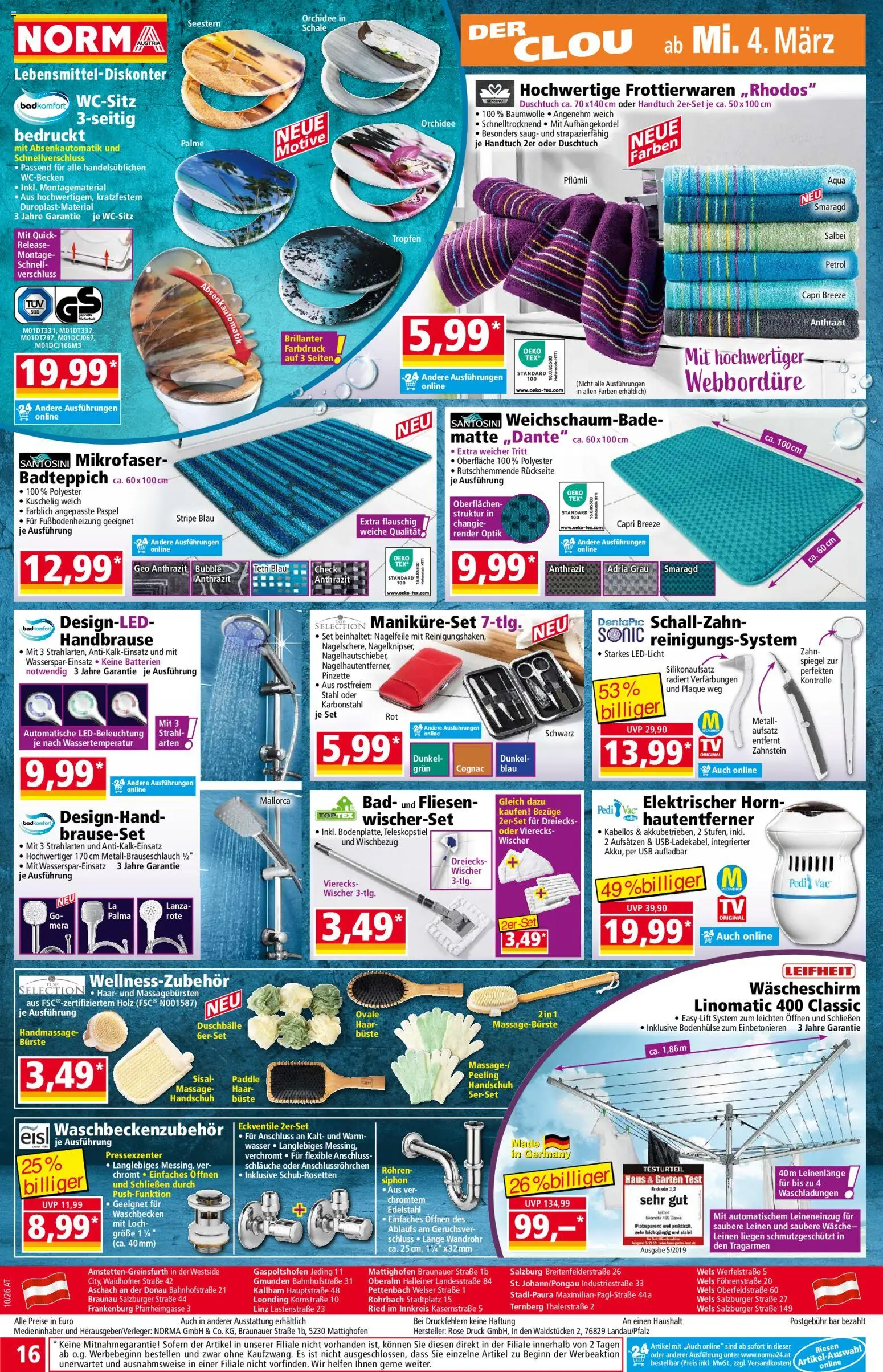 Norma Flugblatt gültig ab 02.03.2026 | Seite: 16 | Produkte: USB, Waschbecken, Bad, Spiegel