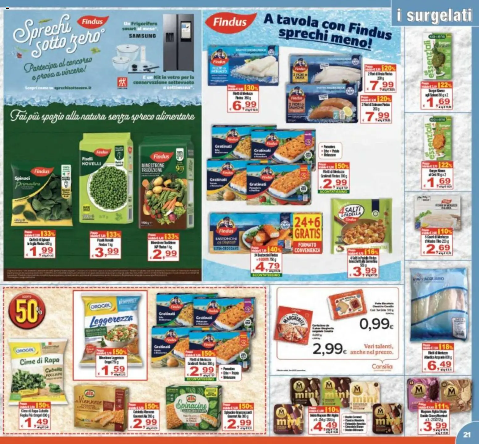Volantino CTS del 07.11.2025 | Pagina: 21 | Prodotti: Minestrone, Spinaci, Frigorifero, Samsung