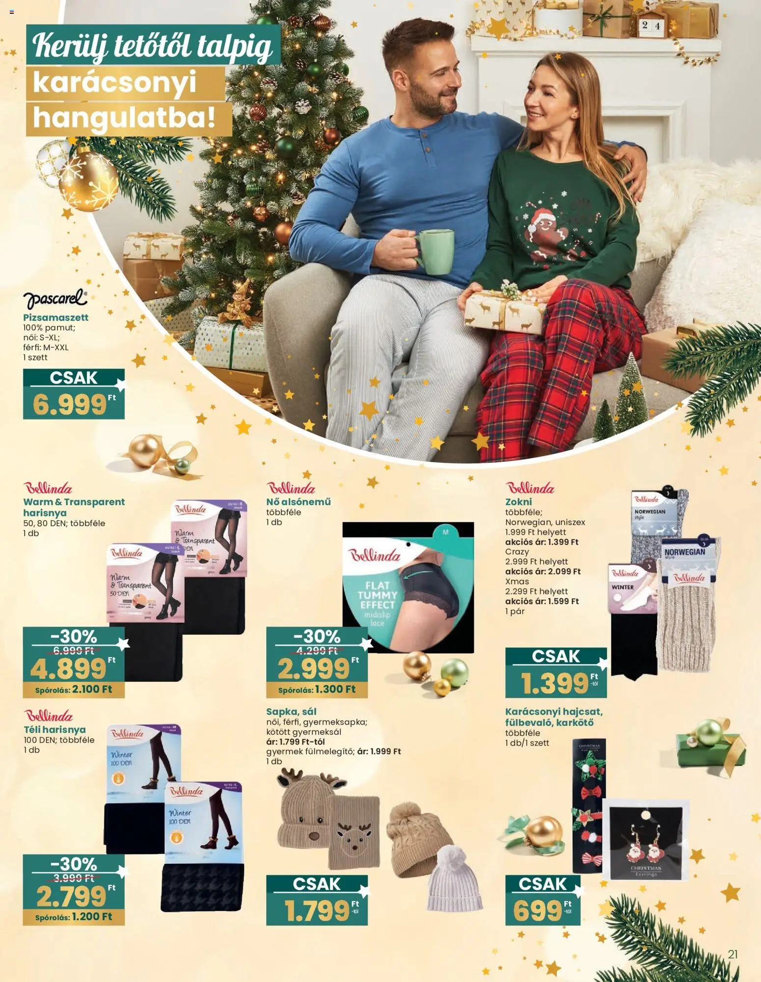 Interspar akciós ujság - amely érvényes a következő dátumtól: 20.12.2025 | Oldal: 21 | Termékek: Sál, Harisnya, Karkötő, Zokni